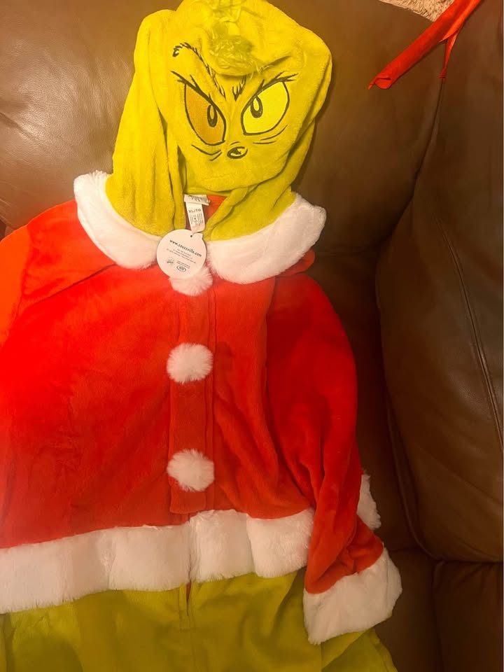THE GRINCH CHRISTMAS ONE FULL PIECE COSTUME PAJAMA UNISEX XL - photo 3