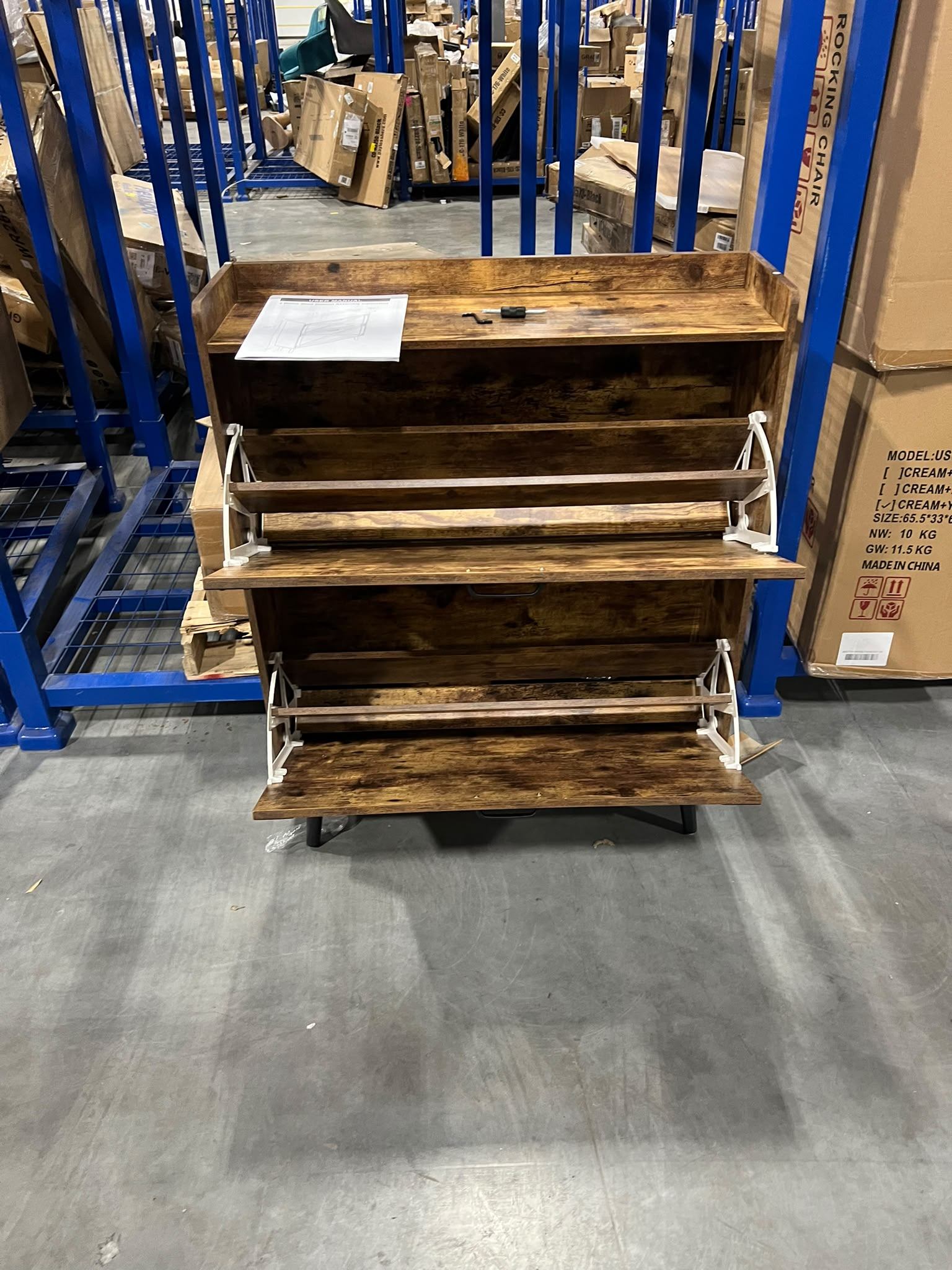 Shoe Cabinet $199 👟 Brand New – 2-Door, Rustic Brown - photo 2