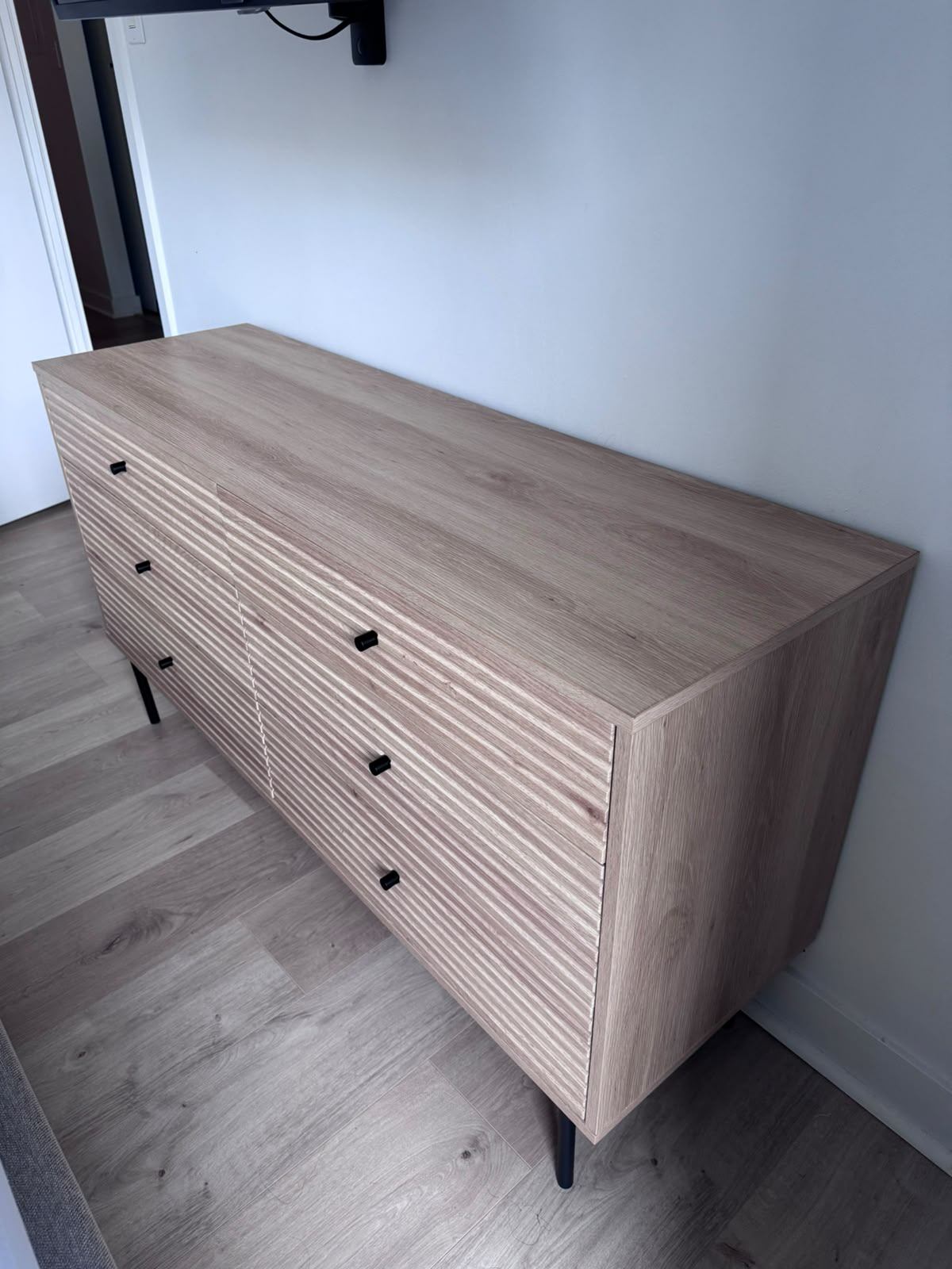 6 Drawer Chest Credenza Oak Finished - photo 2