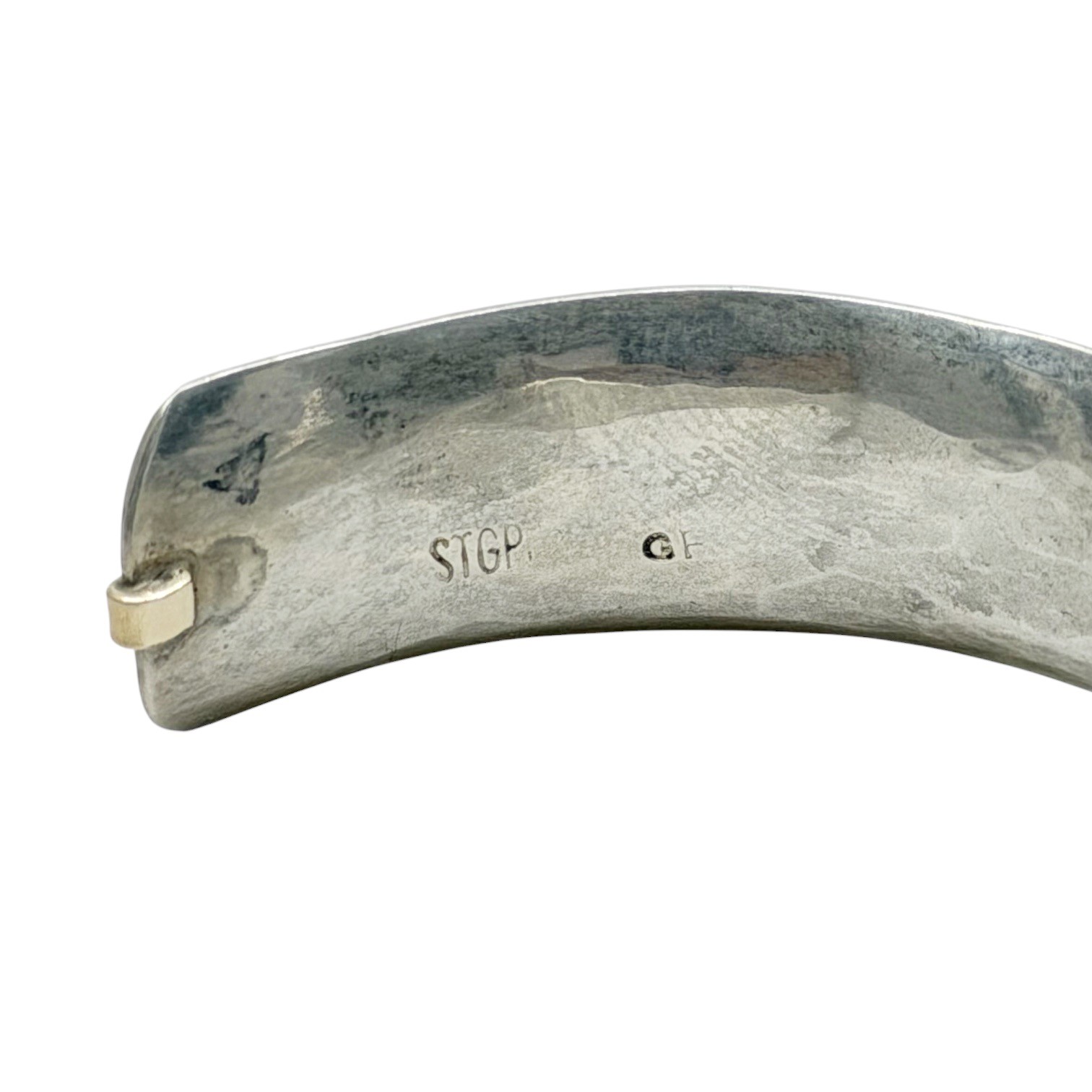 Hand made 12k gold filled sterling silver hammered cuff bracelet - photo 5