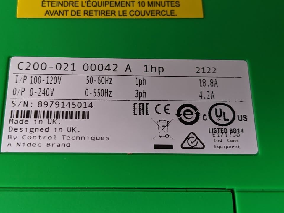 Inverter, Control Techniques Commander C200-021 00042 A - photo 4