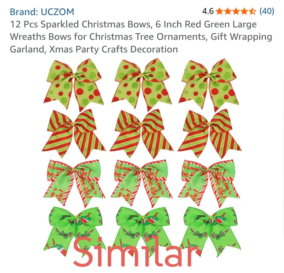 12 Pcs Sparkled Christmas Bows