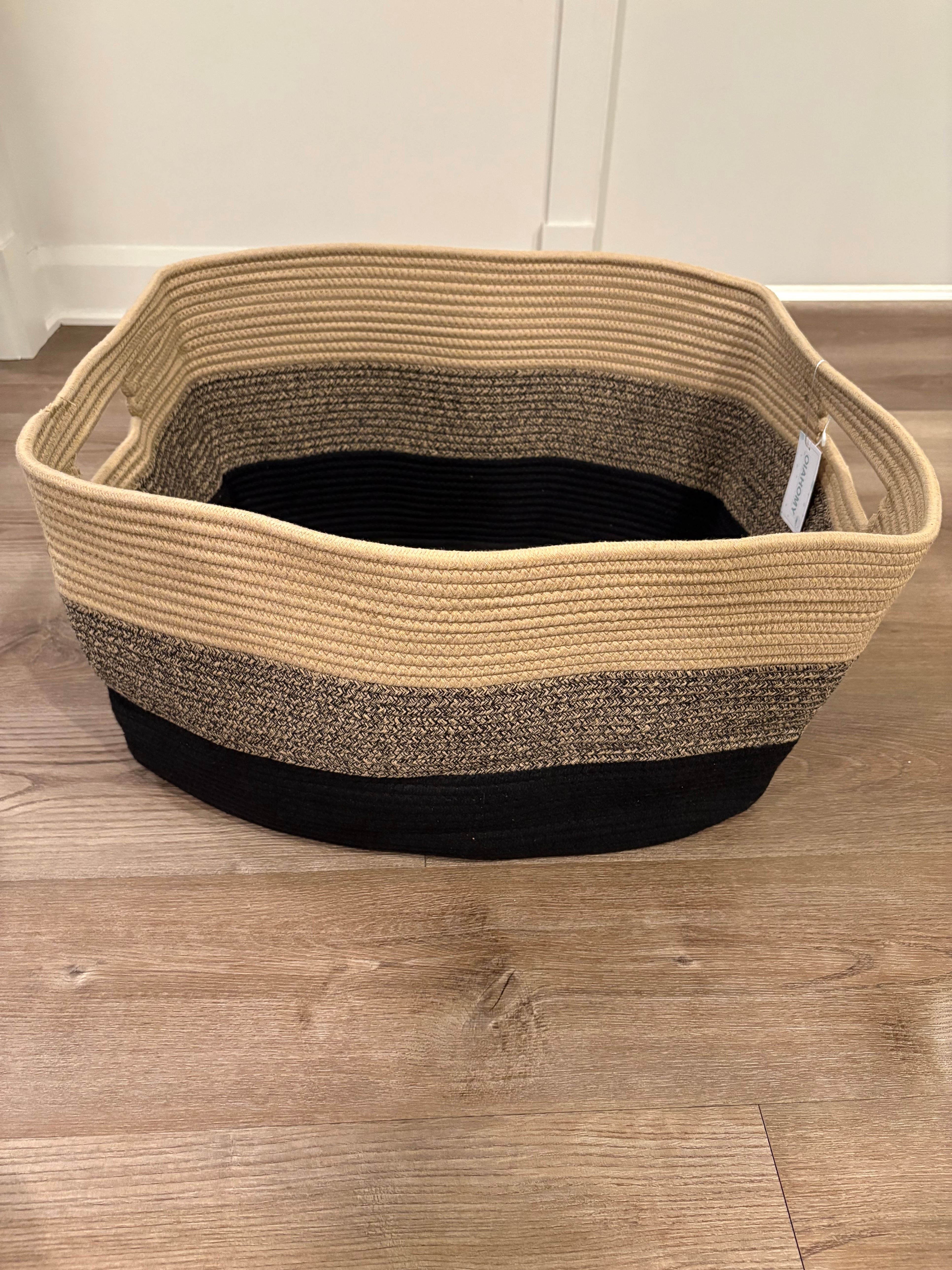 75L Large Woven Rope Storage Basket – Blanket & Laundry Basket