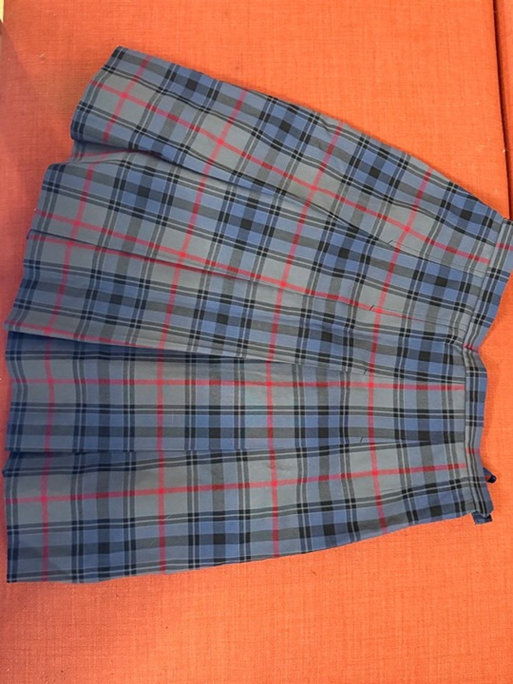 Japanese School JK Plaid Pleated Mini Skirt-blue/red-One Size