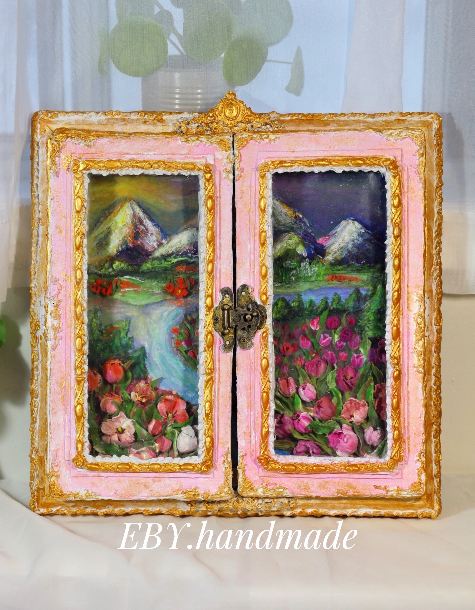 3D Tulip Flower Painting with Openable Window 🌷 - photo 2