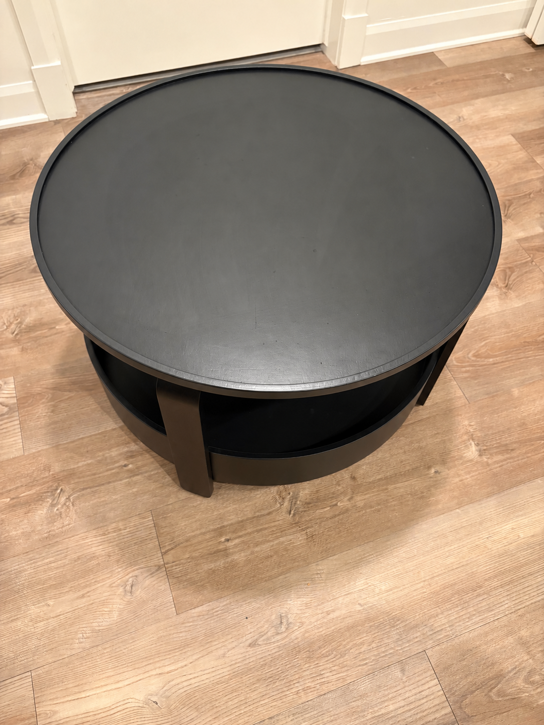 IKEA BORGEBY Round Coffee Table – Black with Storage - photo 2