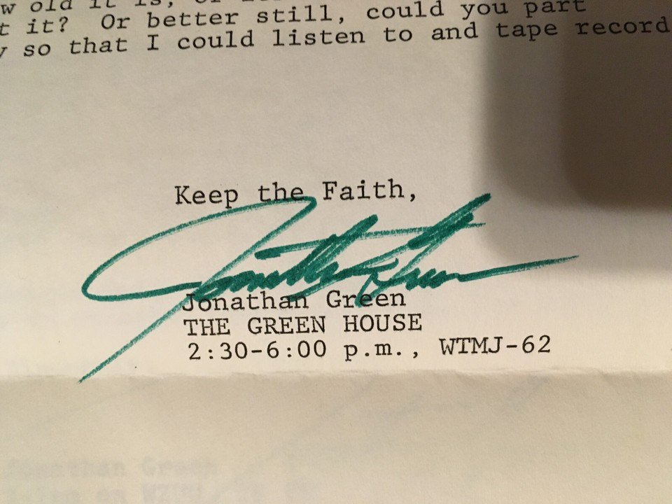 4X JONATHAN GREEN WTMJ WZUU RADIO ANNOUNCER SIGNED LETTERS - photo 2