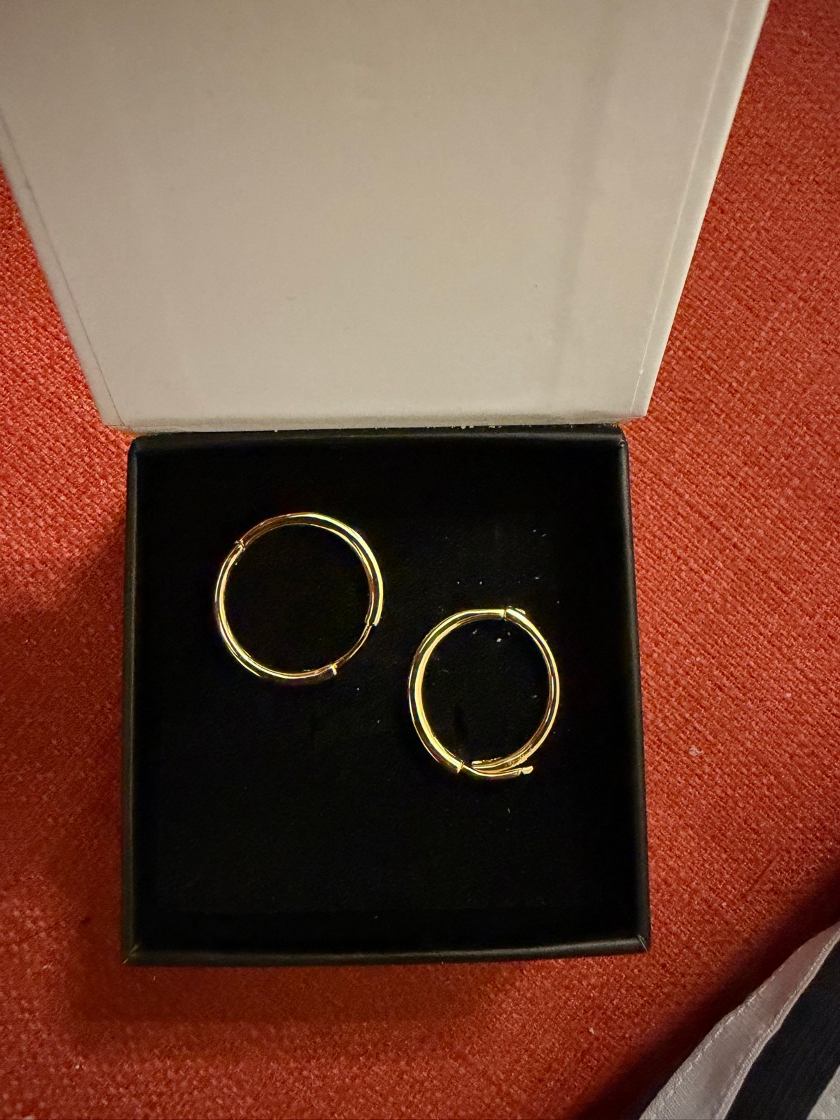 Gold Tone Hoop Earrings – 2 Pairs (Plain + Crystal Pavé)