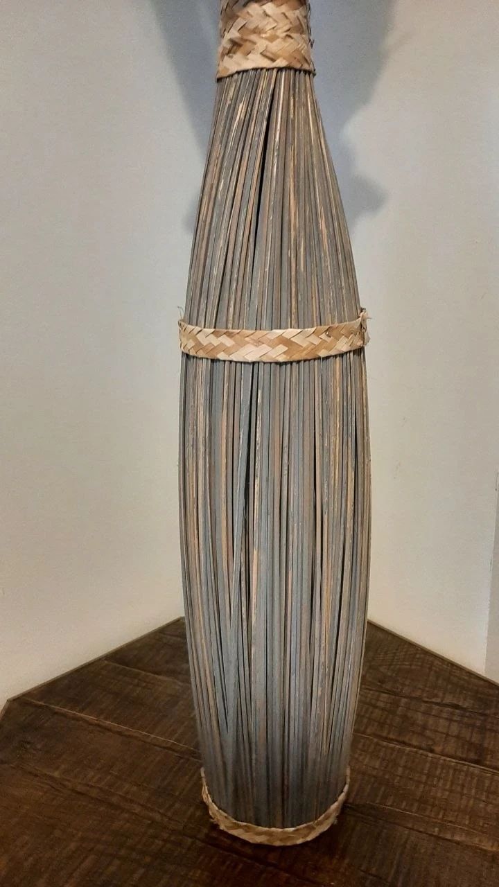 Tall Decorative Floor Vase with Dried Floral Arrangement - photo 4