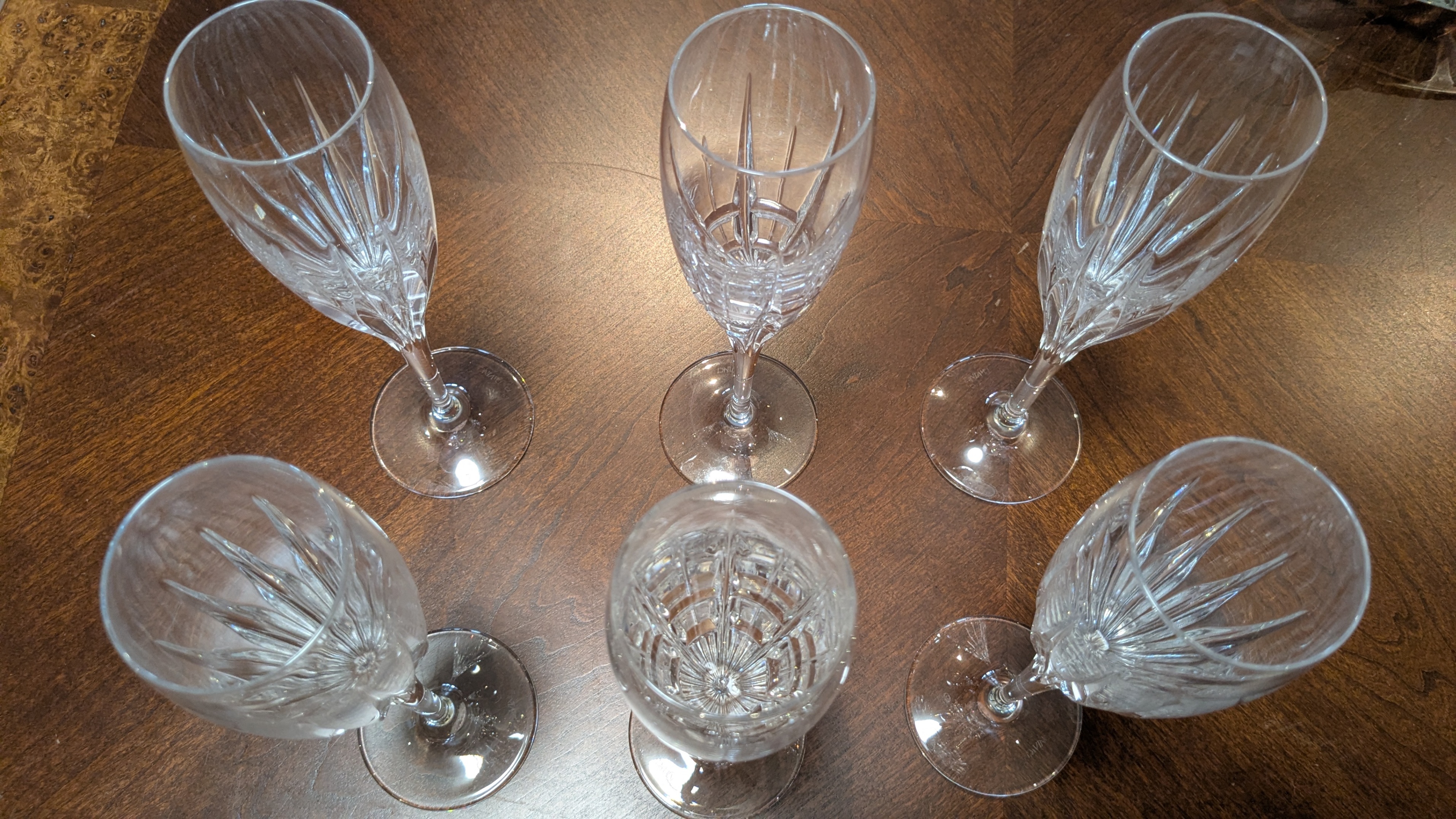 Set of 6 Elegant Crystal Wine / Champagne Glasses – $60 OBO