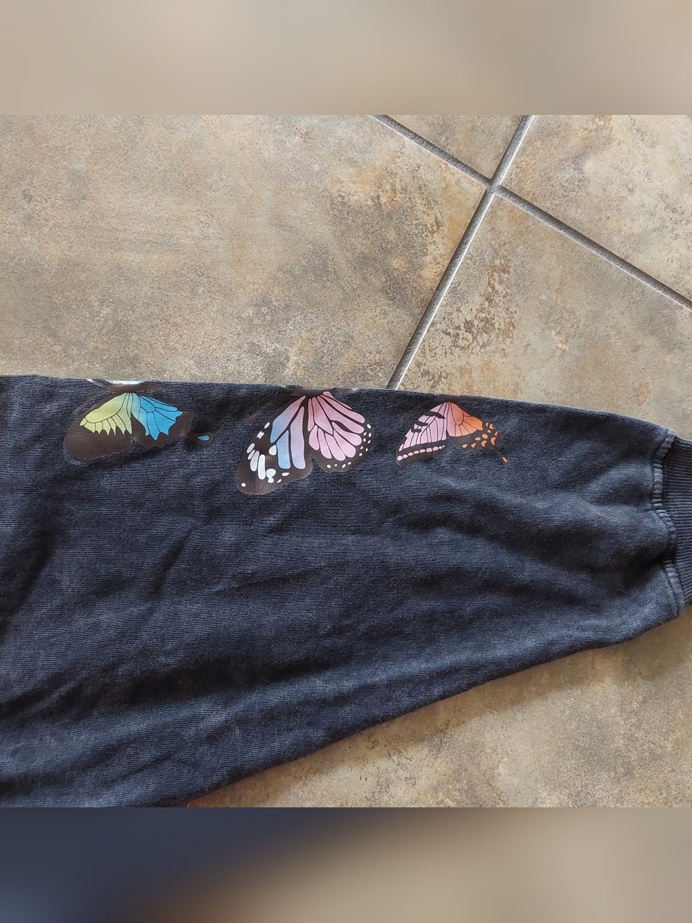 Unplug Gray Zip Up Butterfly Hoodie Womens S NWT - photo 5