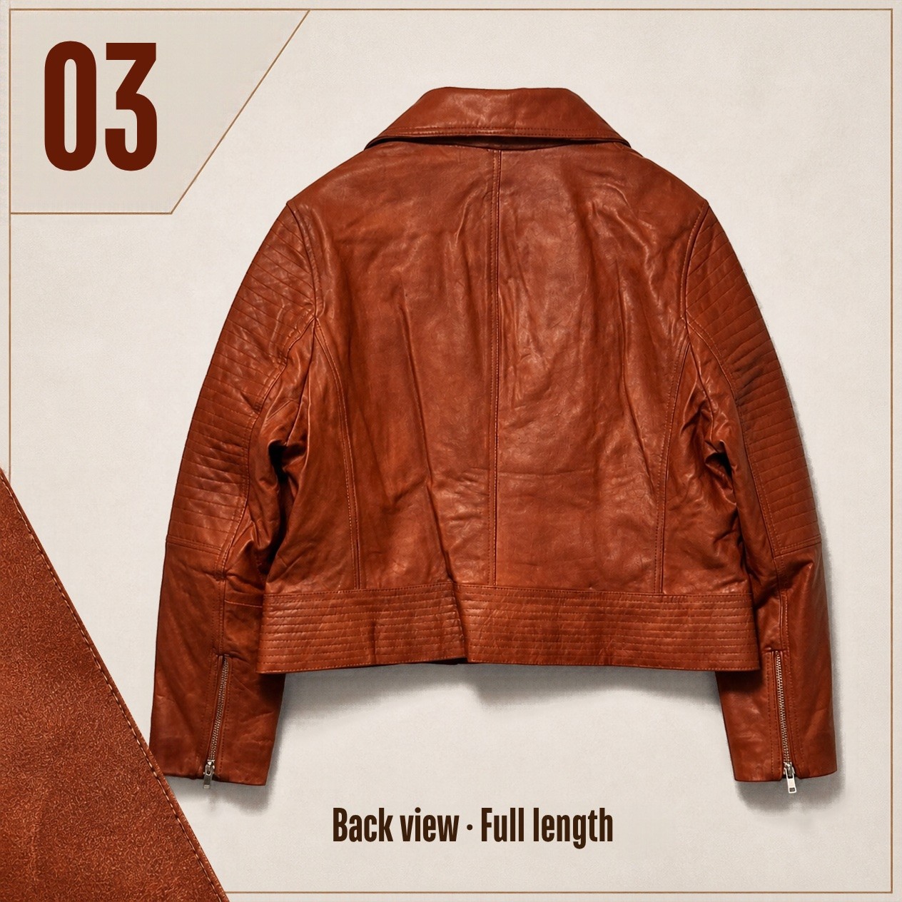JKT-053 — Women's leather moto jacket — brand new, size 3XL - photo 2