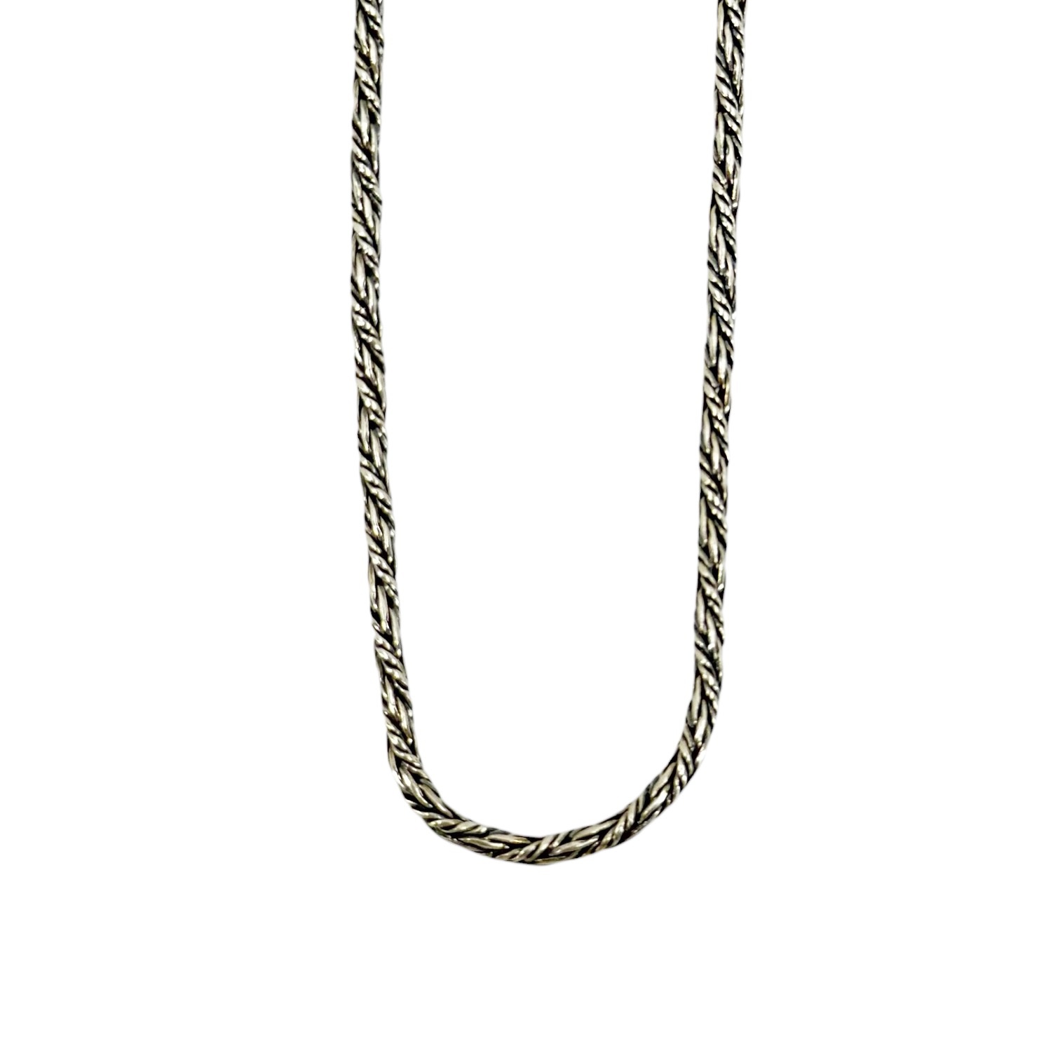 vintage sterling silver twisted rope link chain necklace