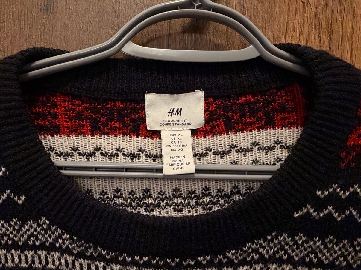 H&M Fair Isle Nordic Sweater, Size XL - photo 3