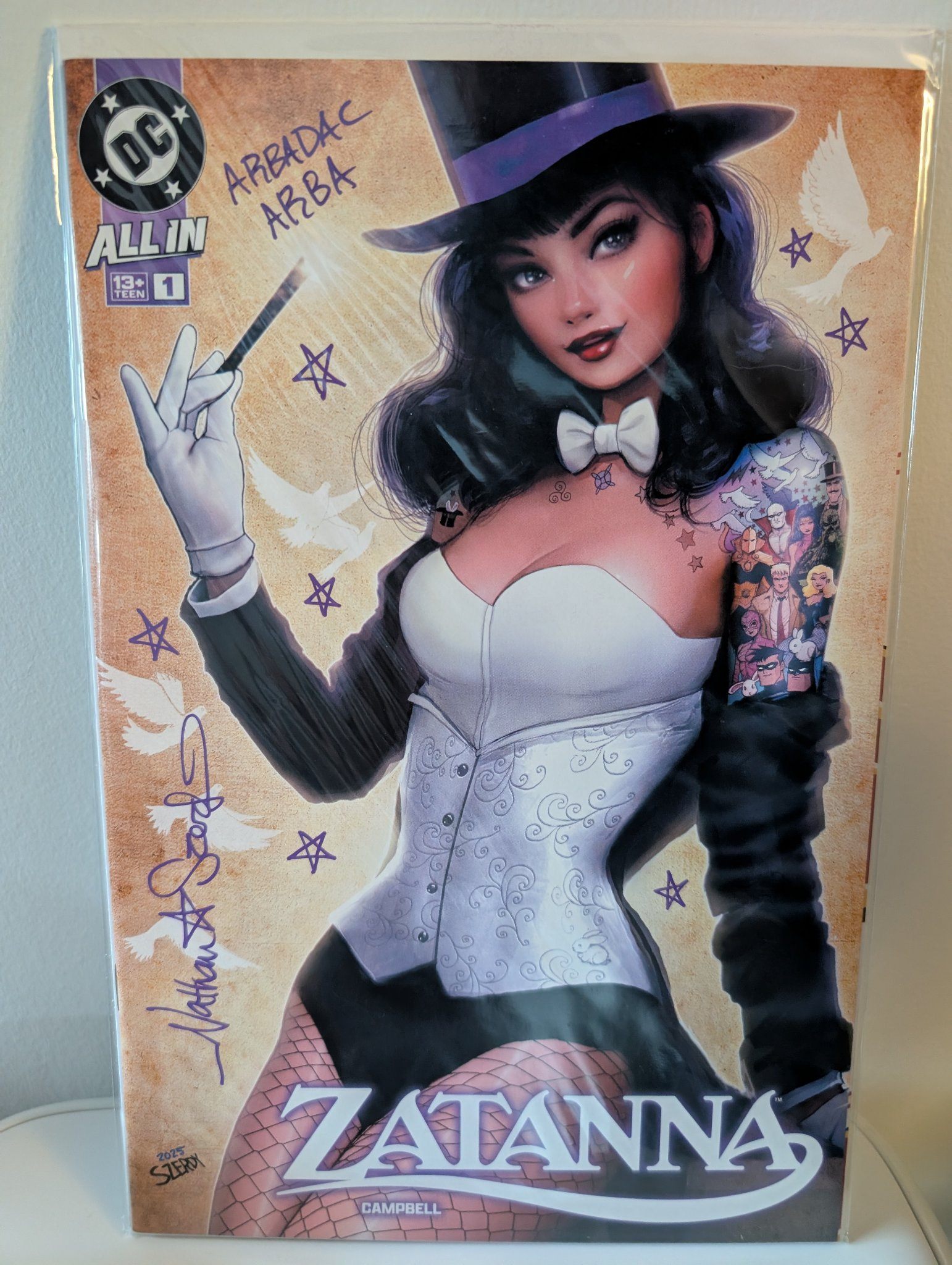 Zatanna #1 Nathan Szerdy Signed and remarked with COA