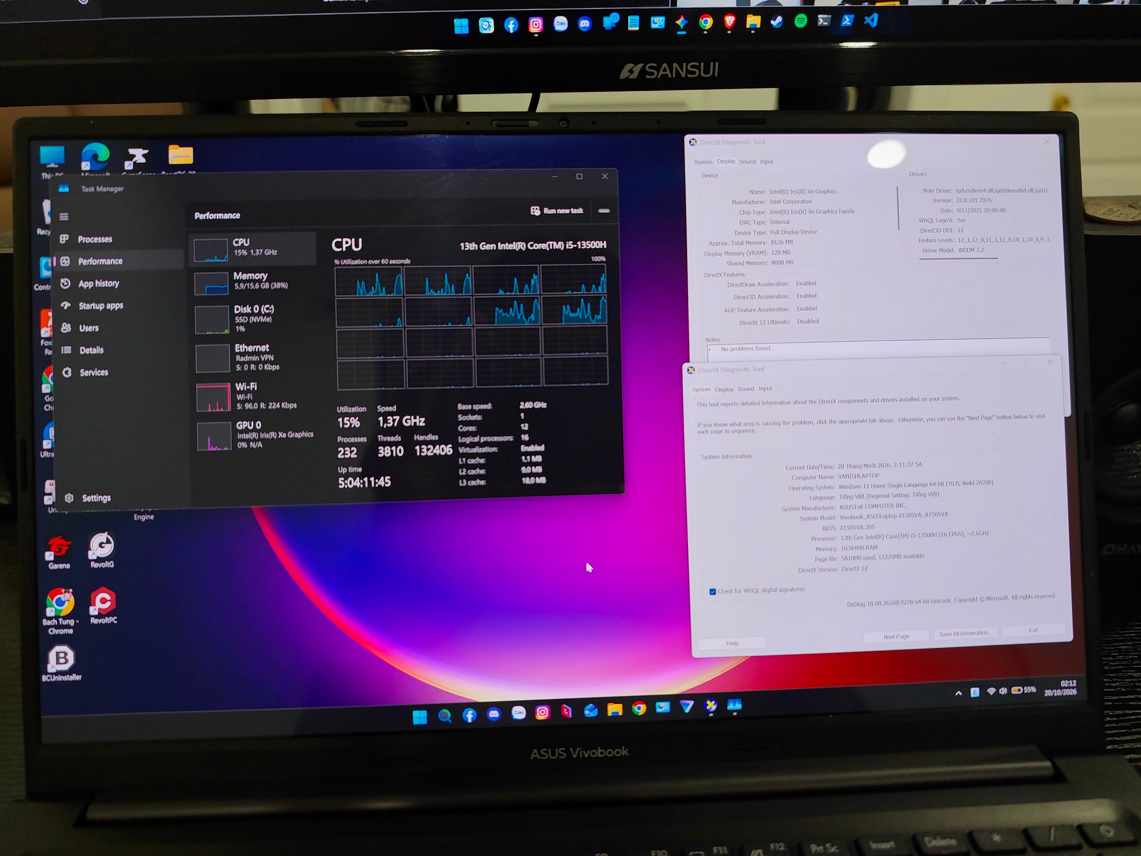 ASUS Vivobook 15 (2.8K 120Hz OLED, i5-13500H, 16GB)
