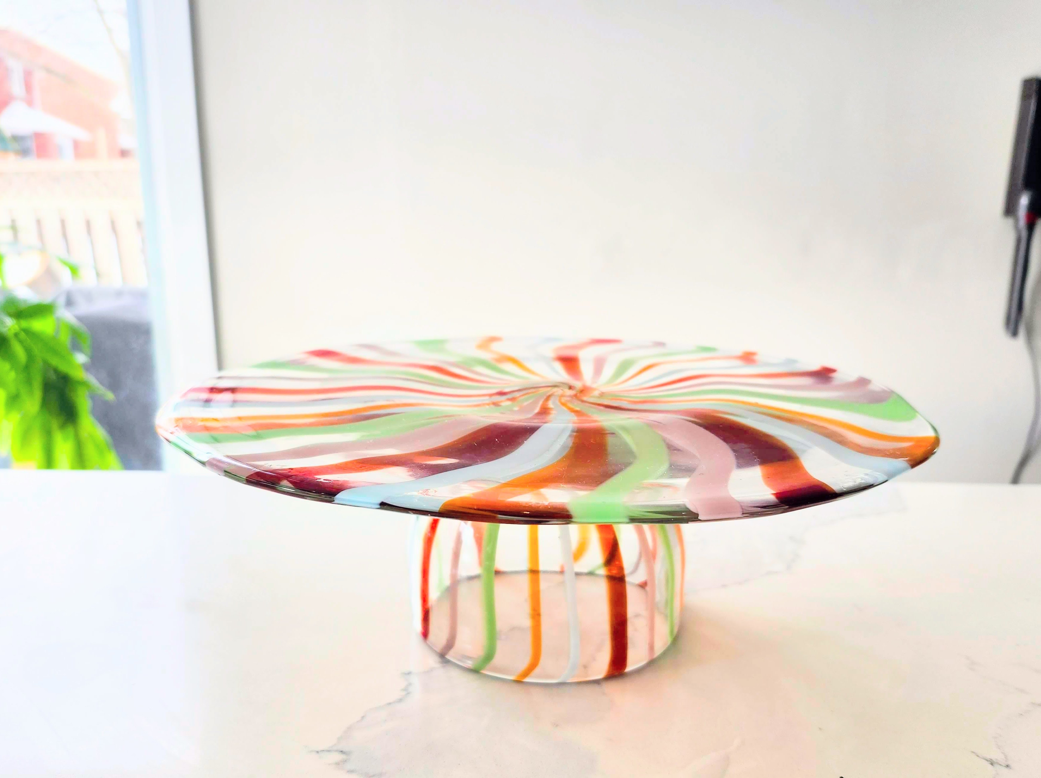 Like New Jeanne Fitz Gezellig Glass Cake Stand & Platter - photo 2