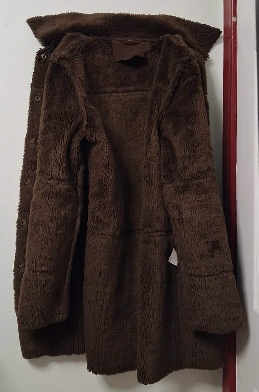 Roxy Vintage Brown Suede Sherpa Longlined Coat Made in Korea - photo 5