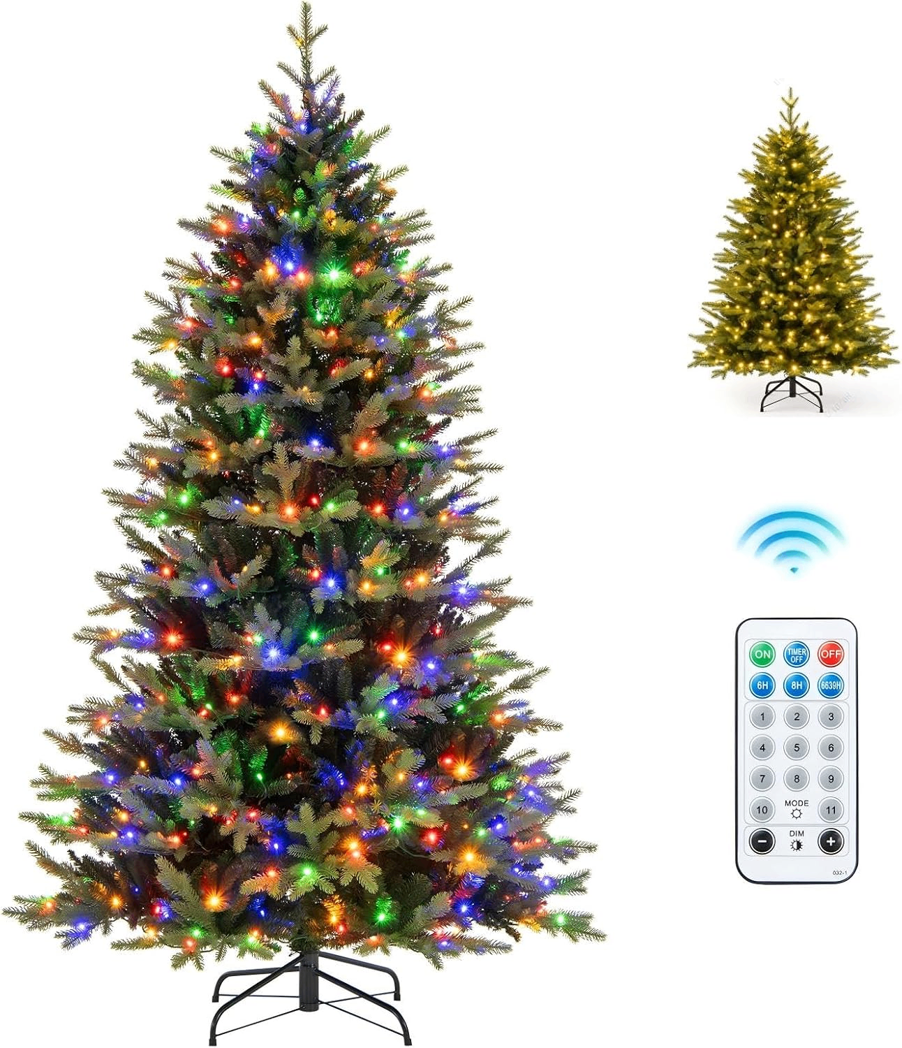 COSTWAY 7 FT Pre-Lit Christmas Tree 11 Lights Mode Remote - photo 3