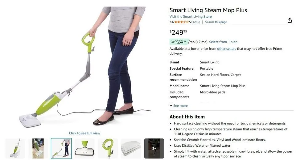Smart Living Steam Mop Plus, NEW