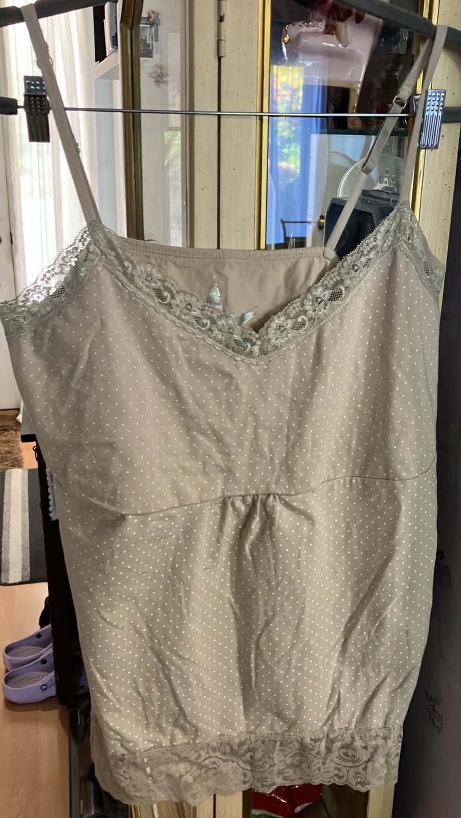 Women Top with White Dots - Size 1X - 95% Cotton 5% Spandex