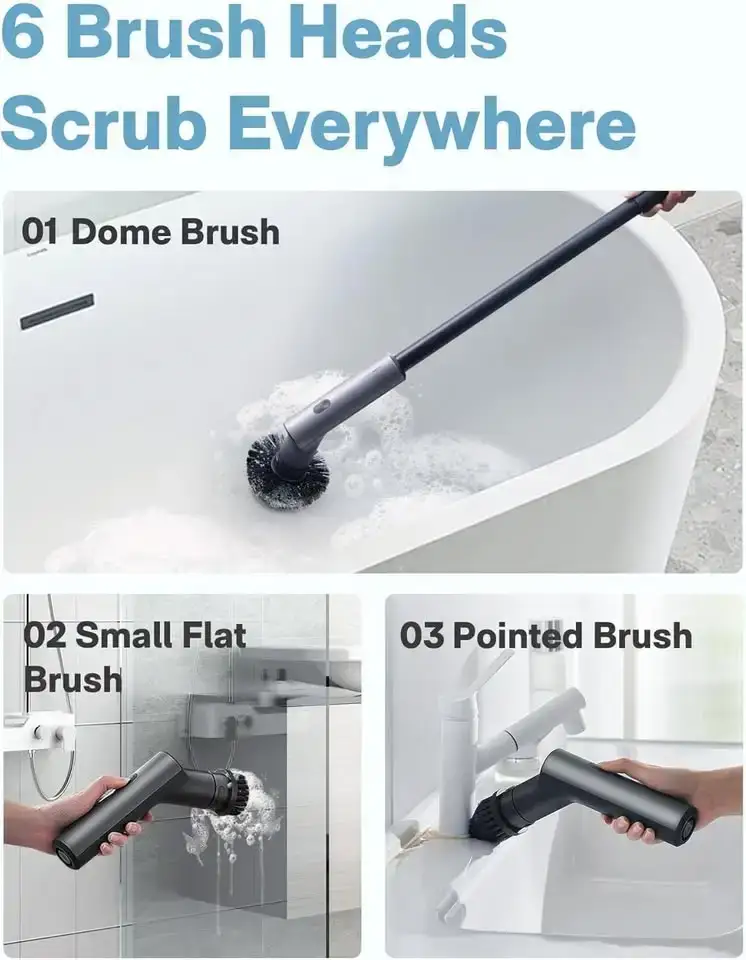 Electric Spin Scrubber, Rechargeable Shower Scrubber - photo 3