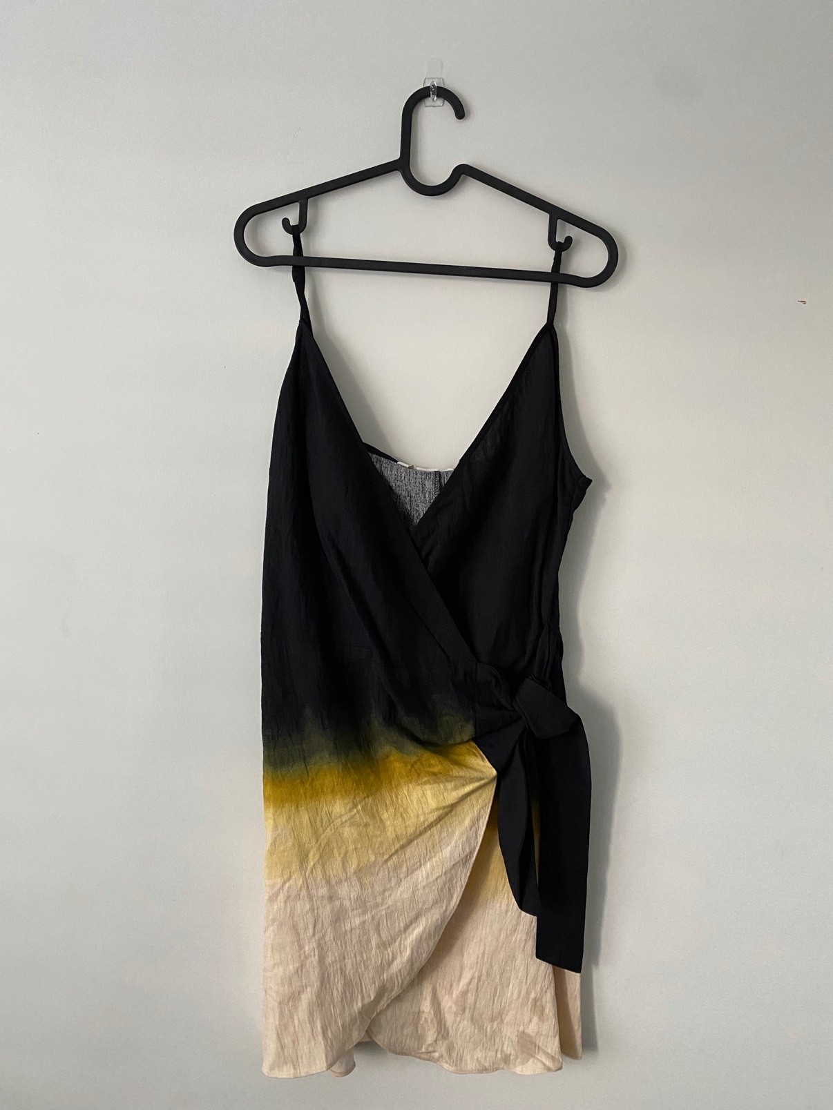 H&M Black-to-Gold Ombré Wrap Dress, Size M — NEW WITH TAGS - photo 2