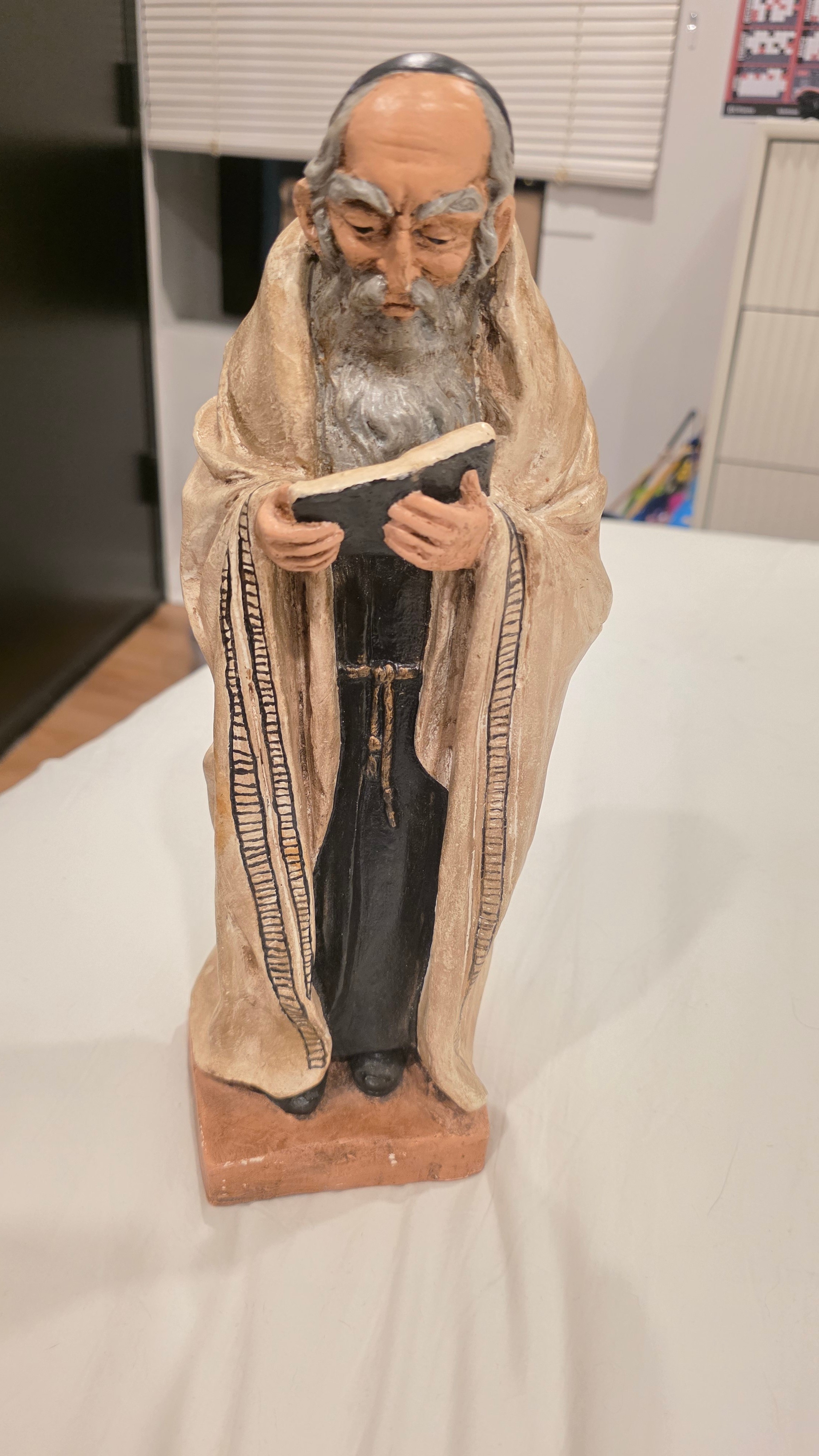 Vintage Judaica Rabbi / Jewish Scholar Chalkware Statue - 13.5" - photo 2