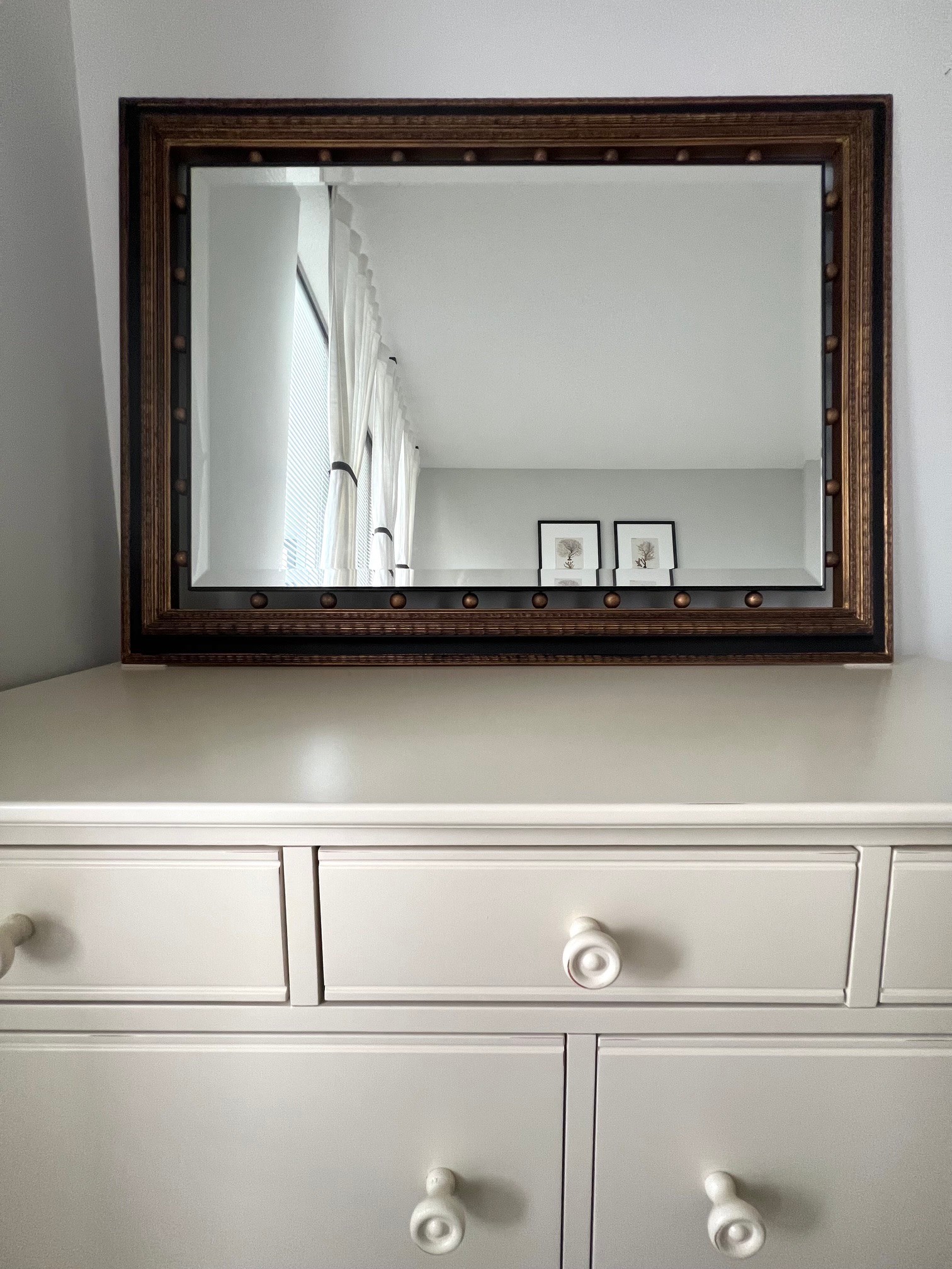 Beautiful Large Antique Wood Mirror