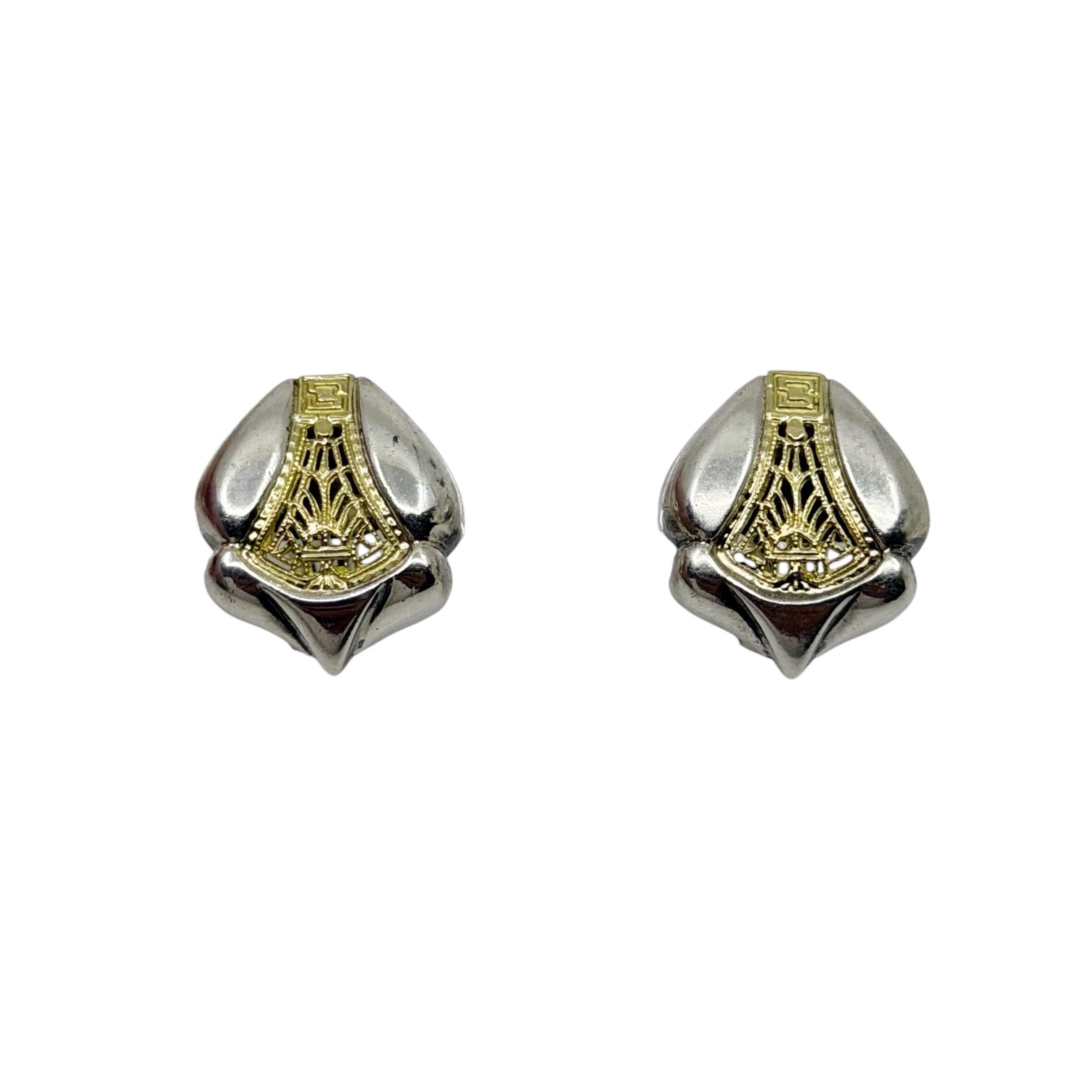 William Schraft 18k gold sterling silver earrings