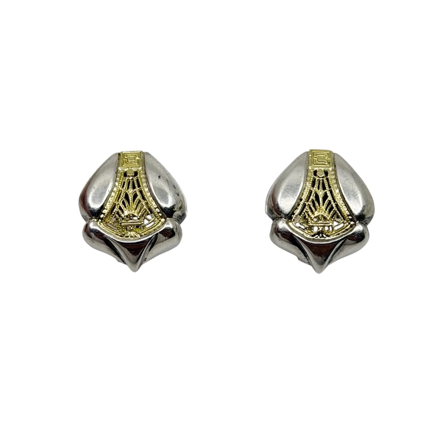 William Schraft 18k gold sterling silver earrings