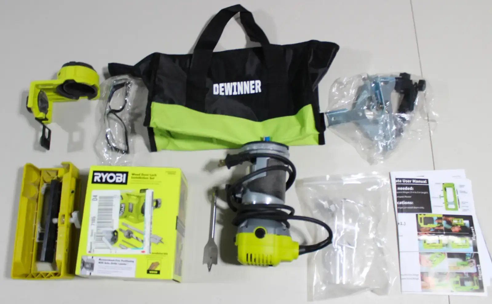 RYOBI Door Lock & Hinge Installation Kit Bundle with Trim Router