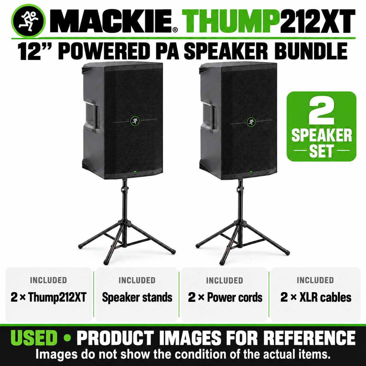 Mackie Thump212XT Speaker Pair with Stands