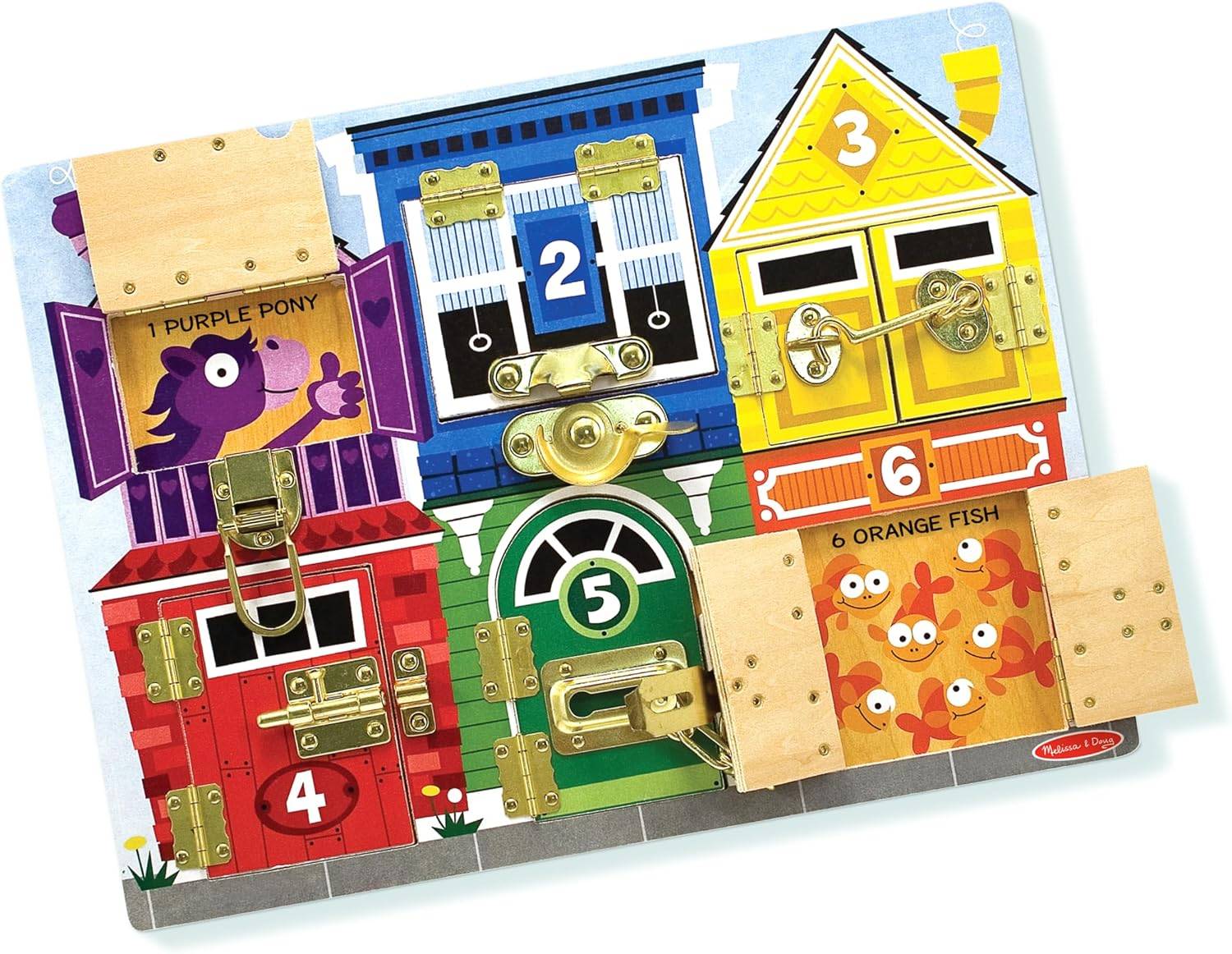 Melissa & Doug Latches Wooden Activity Board for toddler