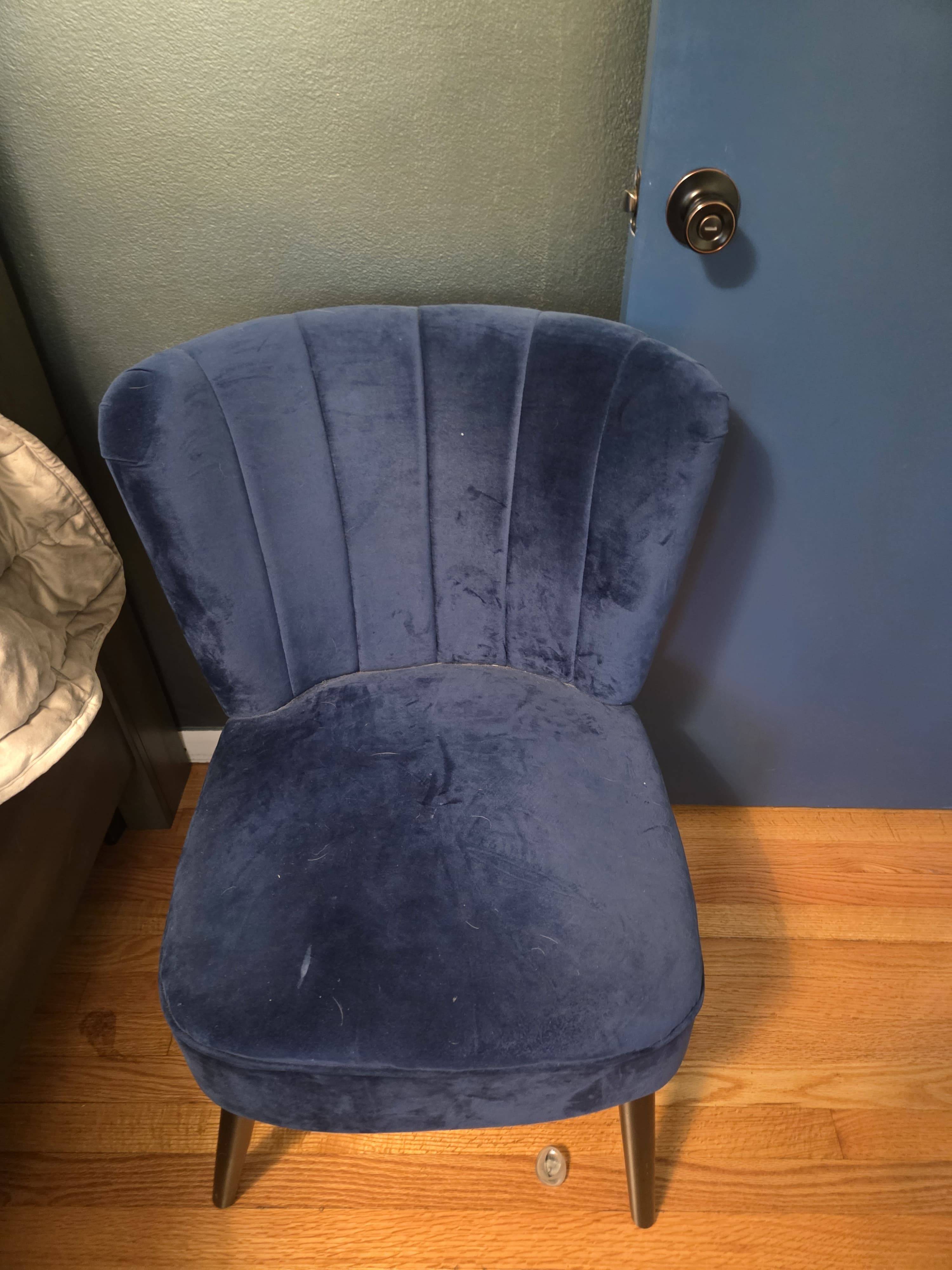 Blue Velvet Accent Chair