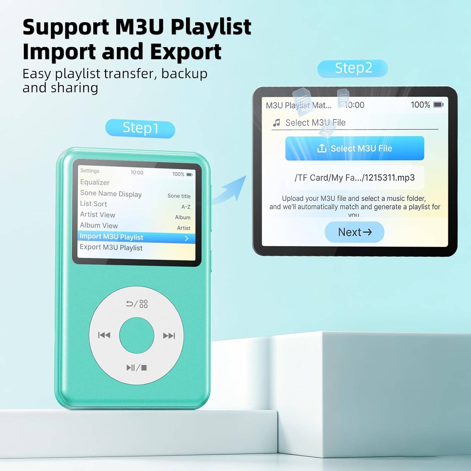 Innioasis Y2 8G FM Radio Mp3 Player Blue - photo 5