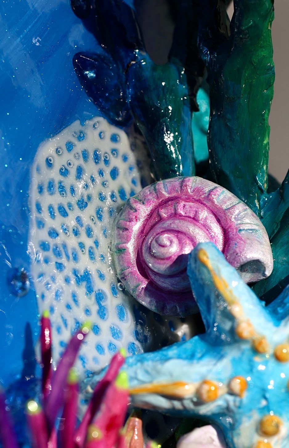 Original textured ocean painting — marine life 3D-style artwork - photo 3