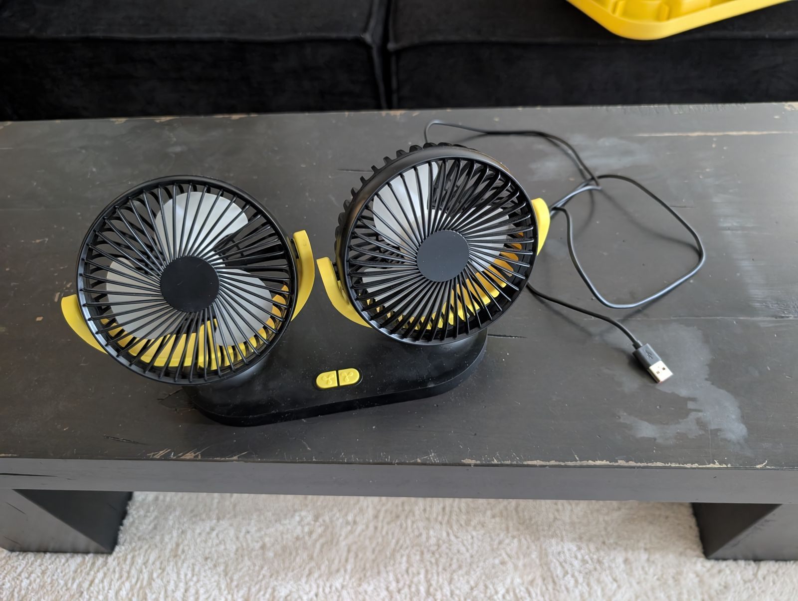 Dual-head USB desk/car fan