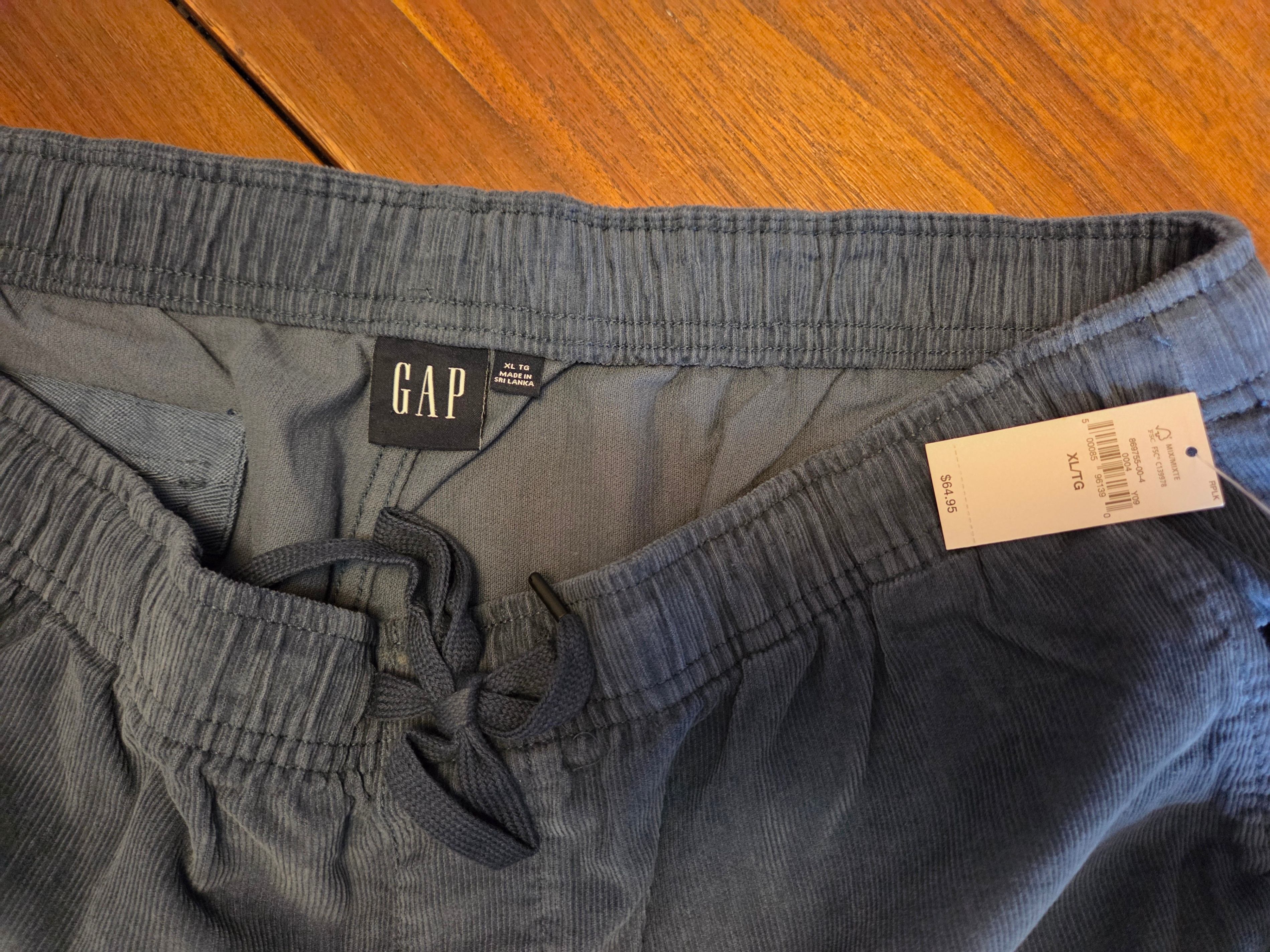 GAP Men's Corduroy Drawstring Shorts Navy XL – New - photo 2