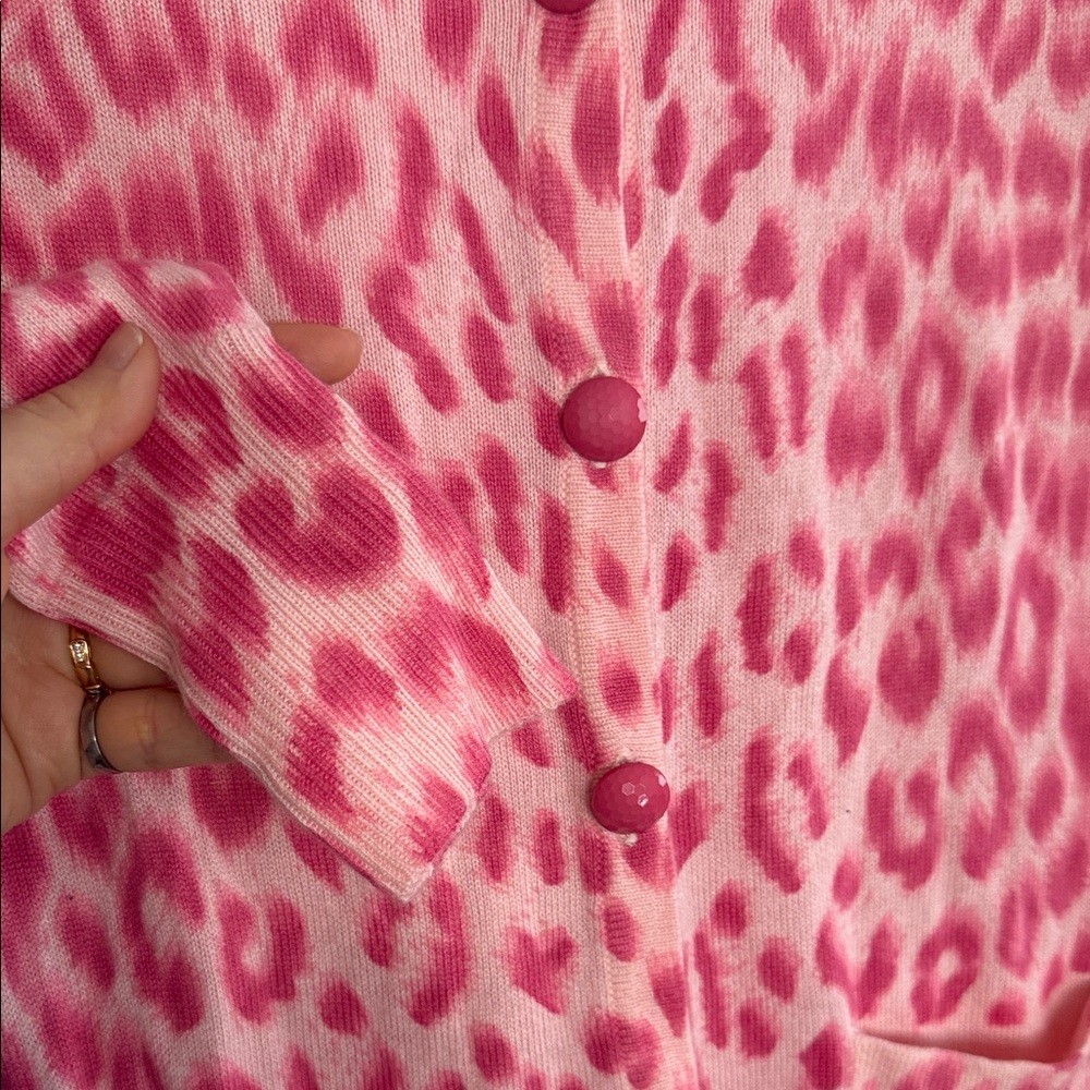 Pink Leopard Print Cardigan/One Piece Dress - photo 3