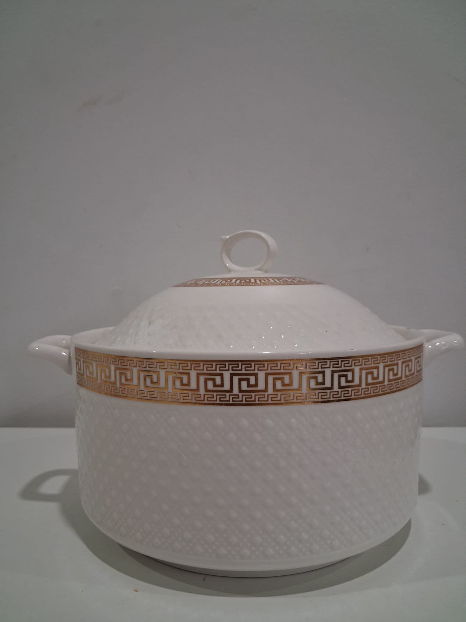 White & Gold Covered Serving Dish - photo 2