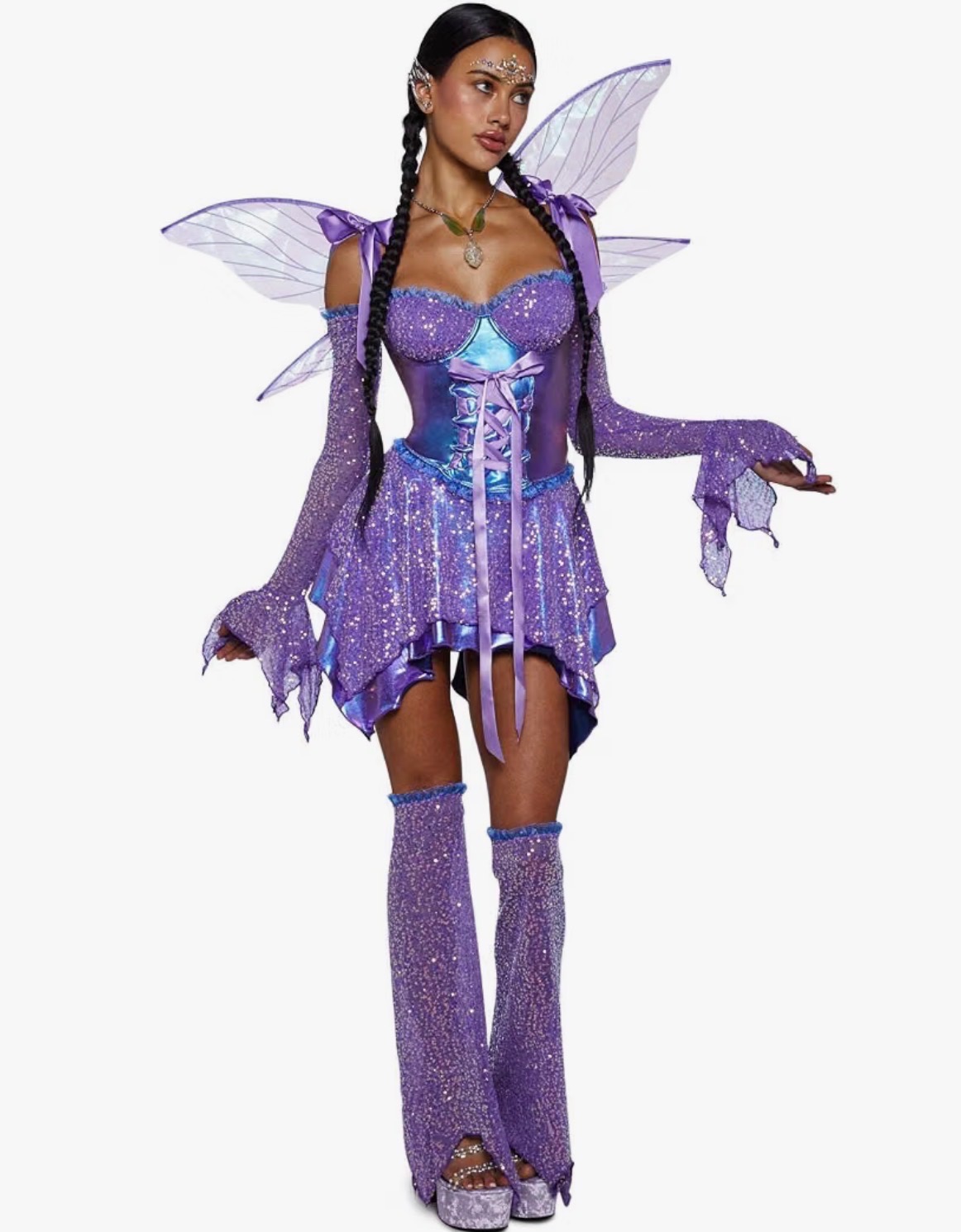 Costume Women’s Sequin Fairy Dress with Wings - photo 2