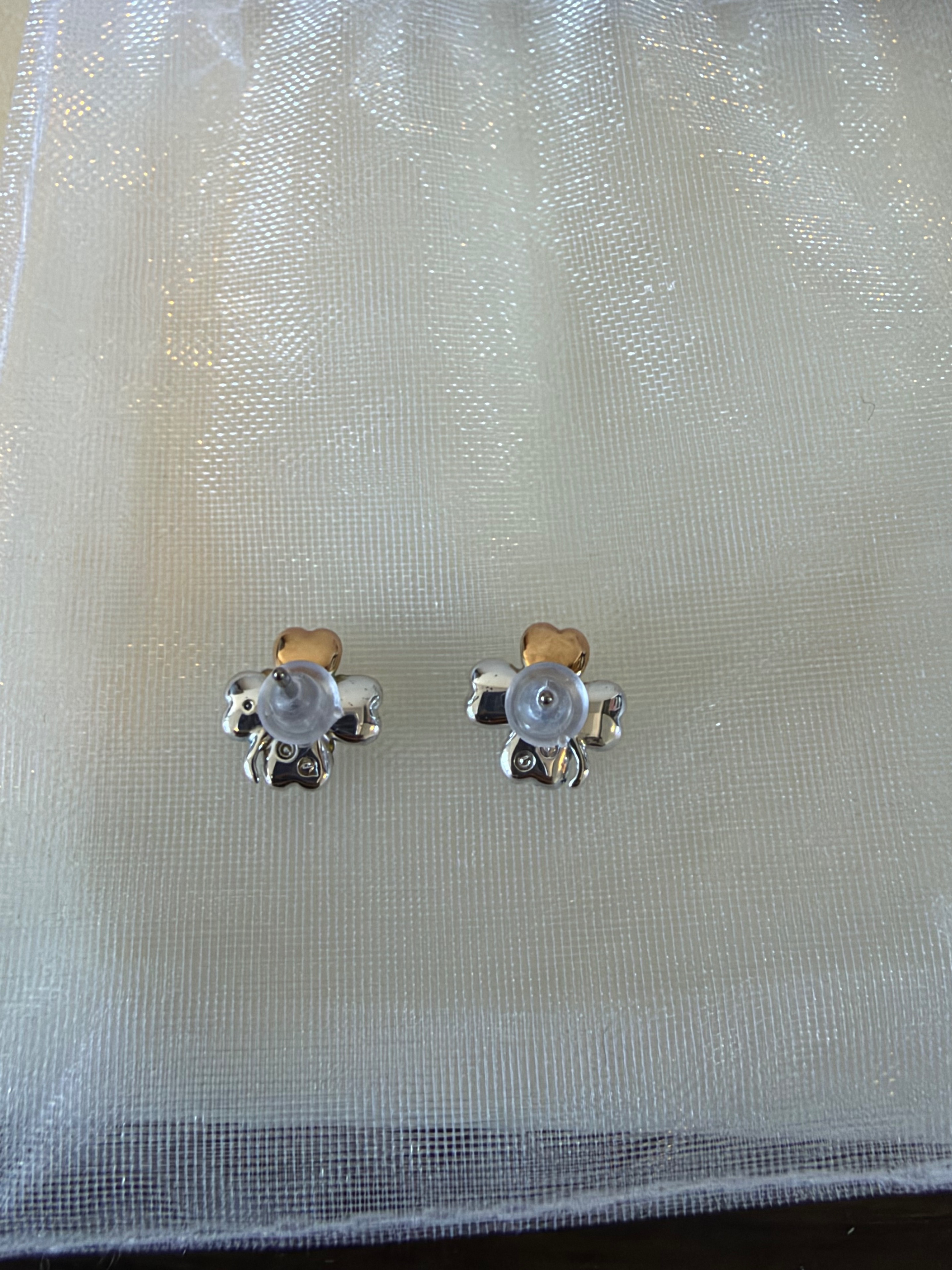 Vintage Swarovski Crystal Clover Stud Earrings - photo 3