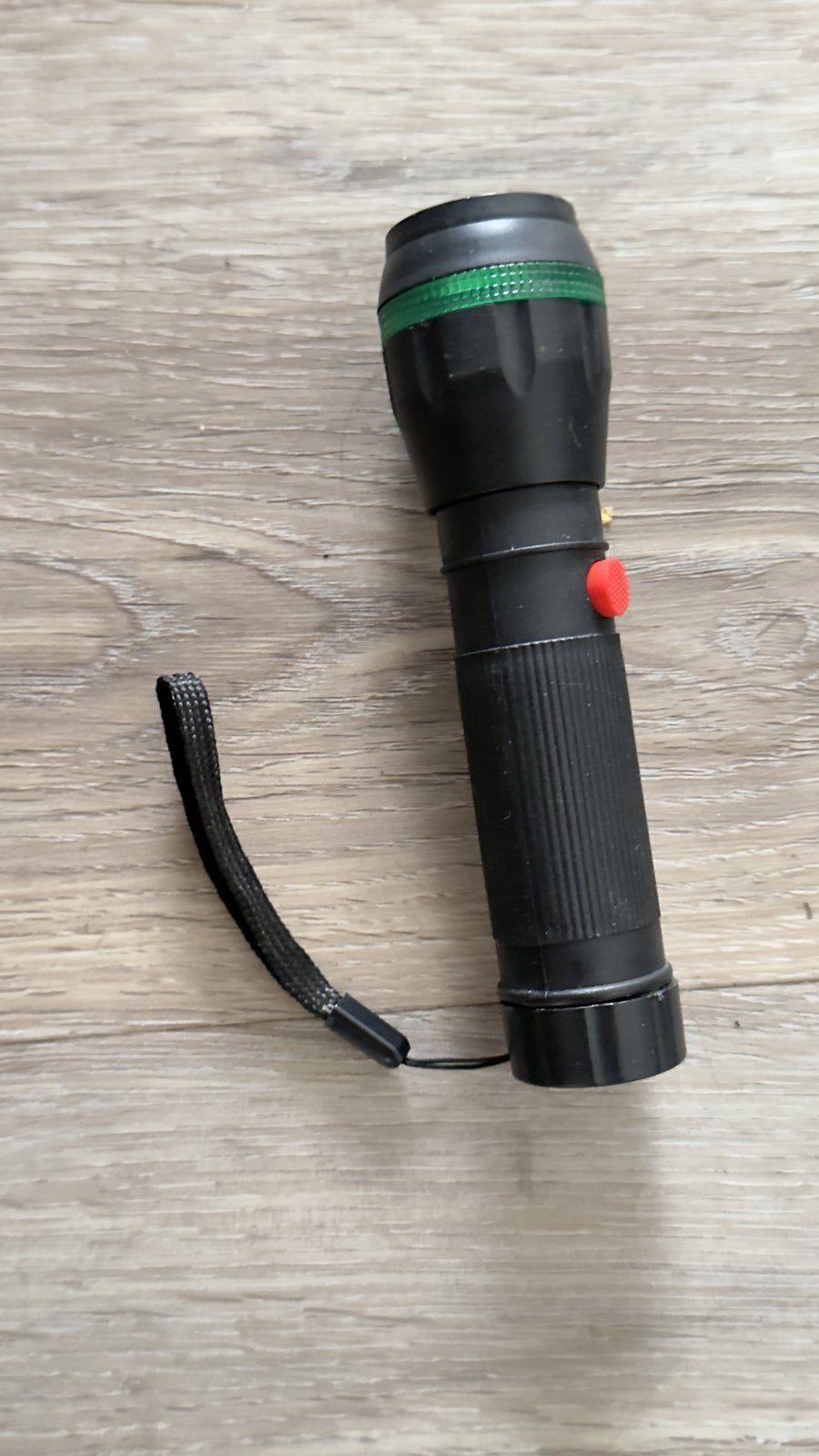 LED Flashlight with Green Glow Ring – Rubber Grip, Wrist Strap - photo 4