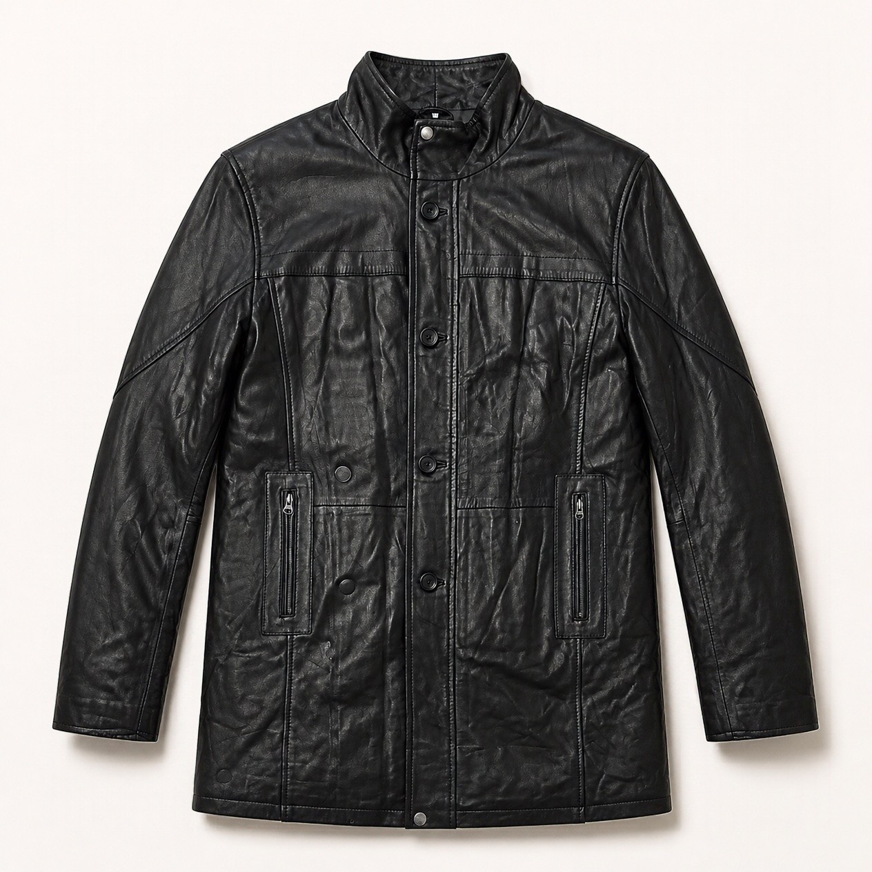 JKT-066 — Men's leather 3/4 car coat — brand new, size L - photo 2