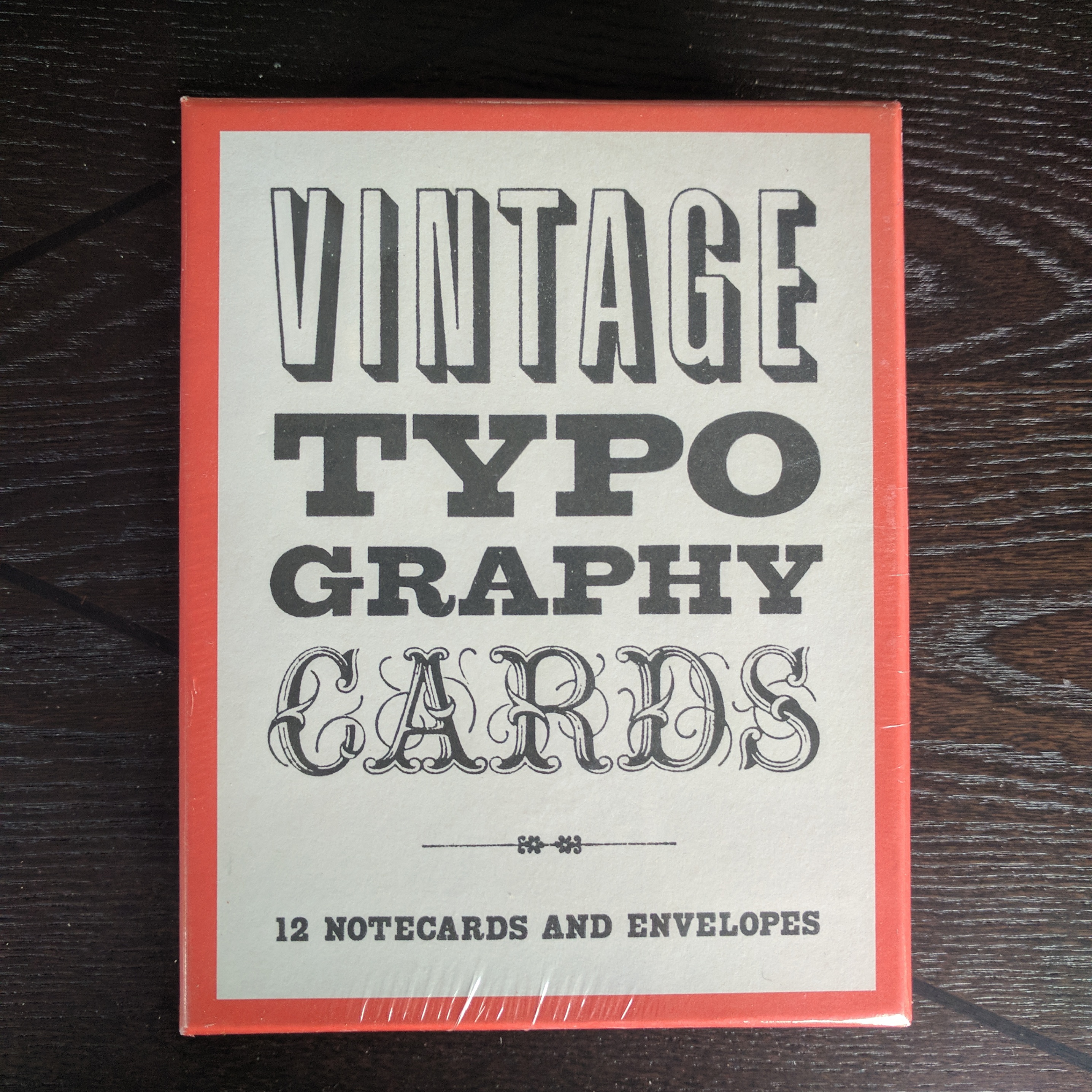 Vintage Typography Note Cards wirth Envelopes
