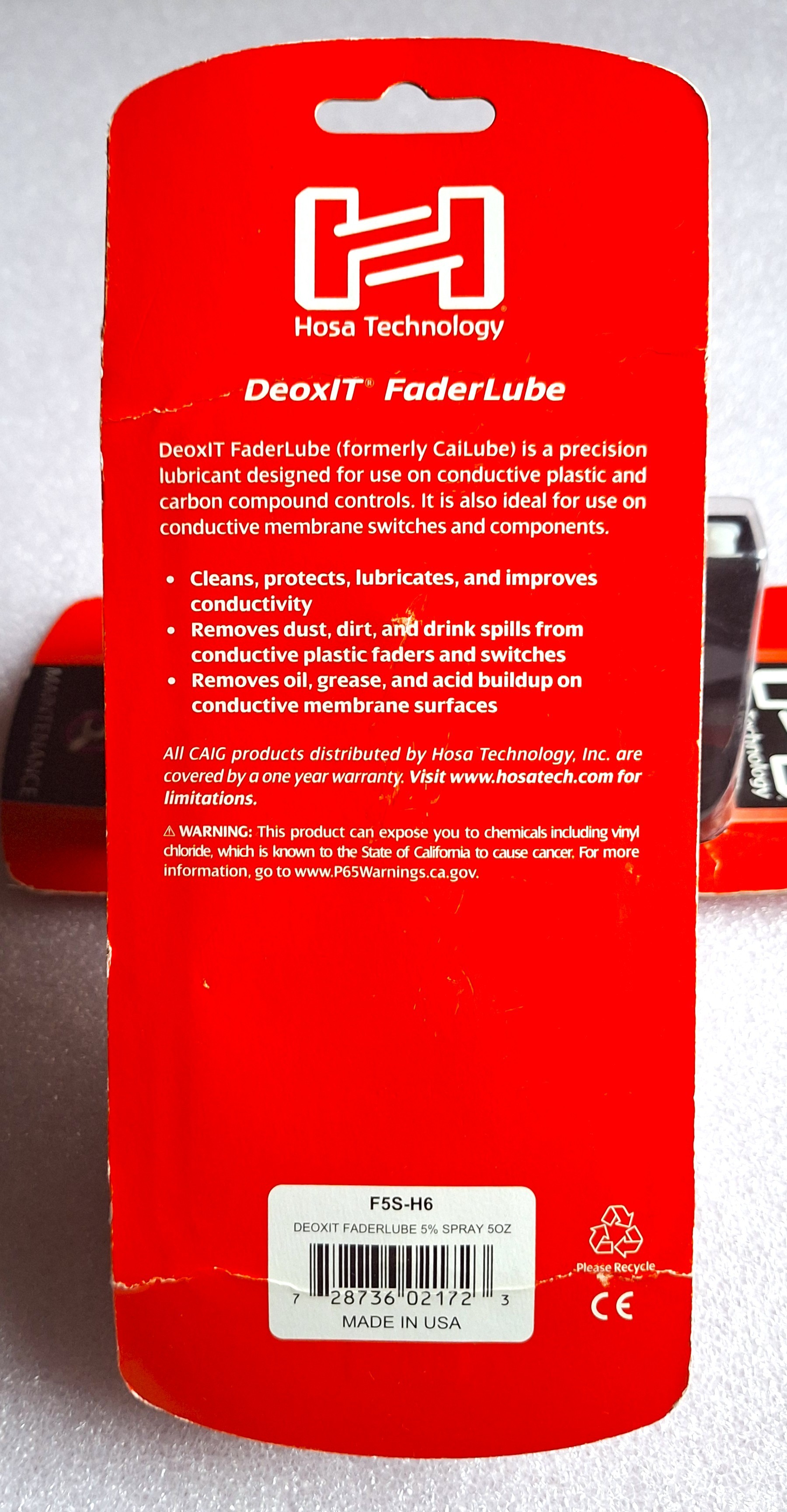 DeoxIT FaderLube F5S-H6 5oz Spray - photo 2