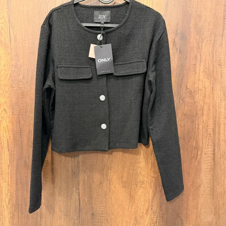JDY Boucle Cardigan Jacket — Black, Size M (New) - photo 3