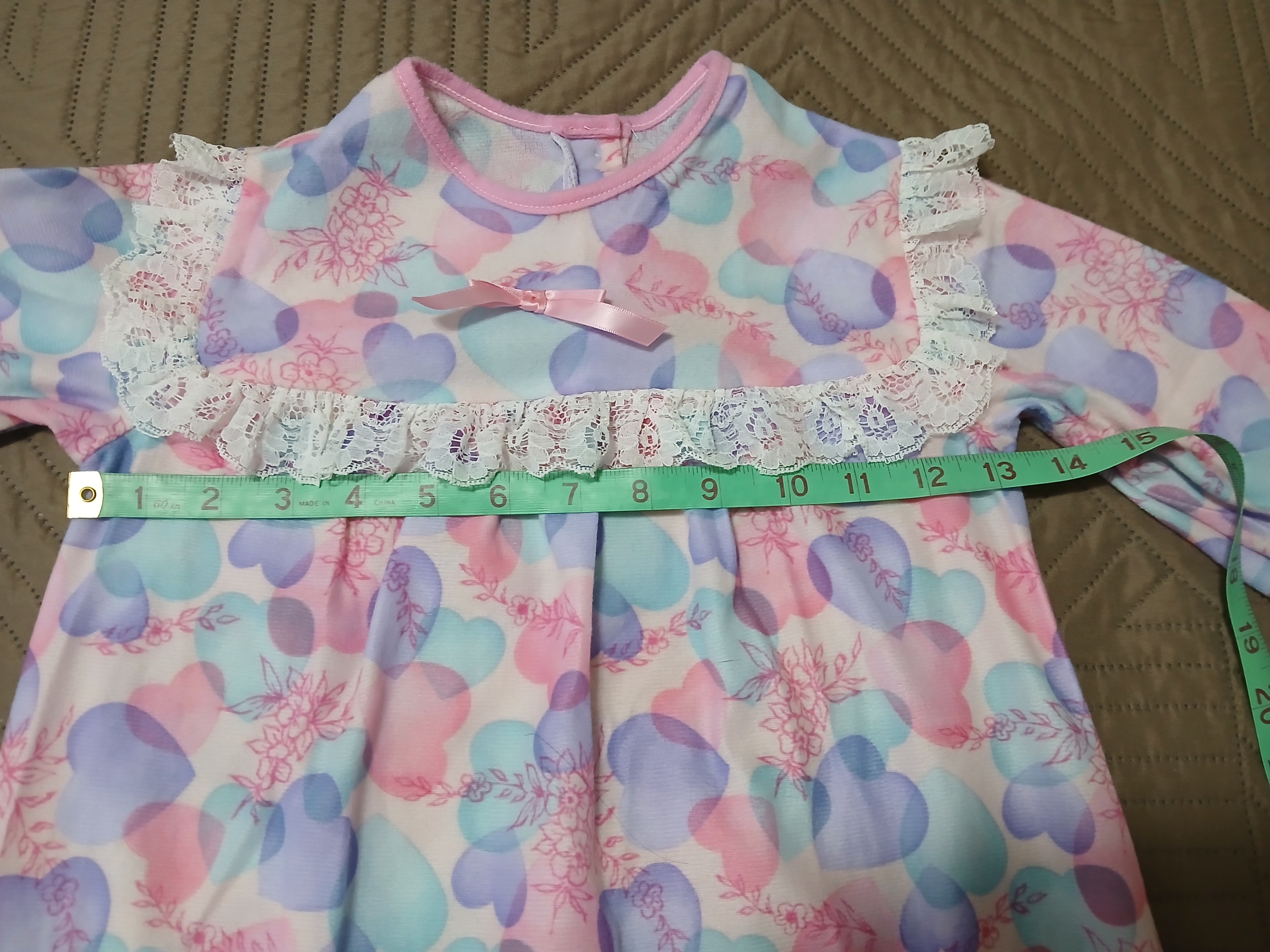 Like New Childs Nightgown, Soft, Pit -Pit 14 in. Length 28 in.