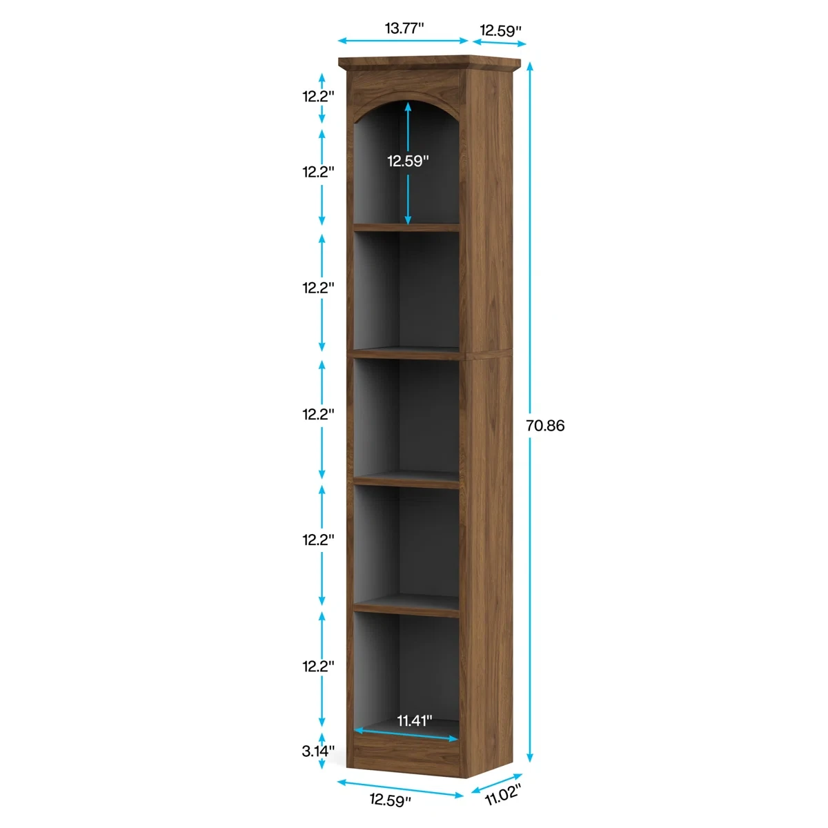 Tall Wooden Narrow Bookcase - photo 2